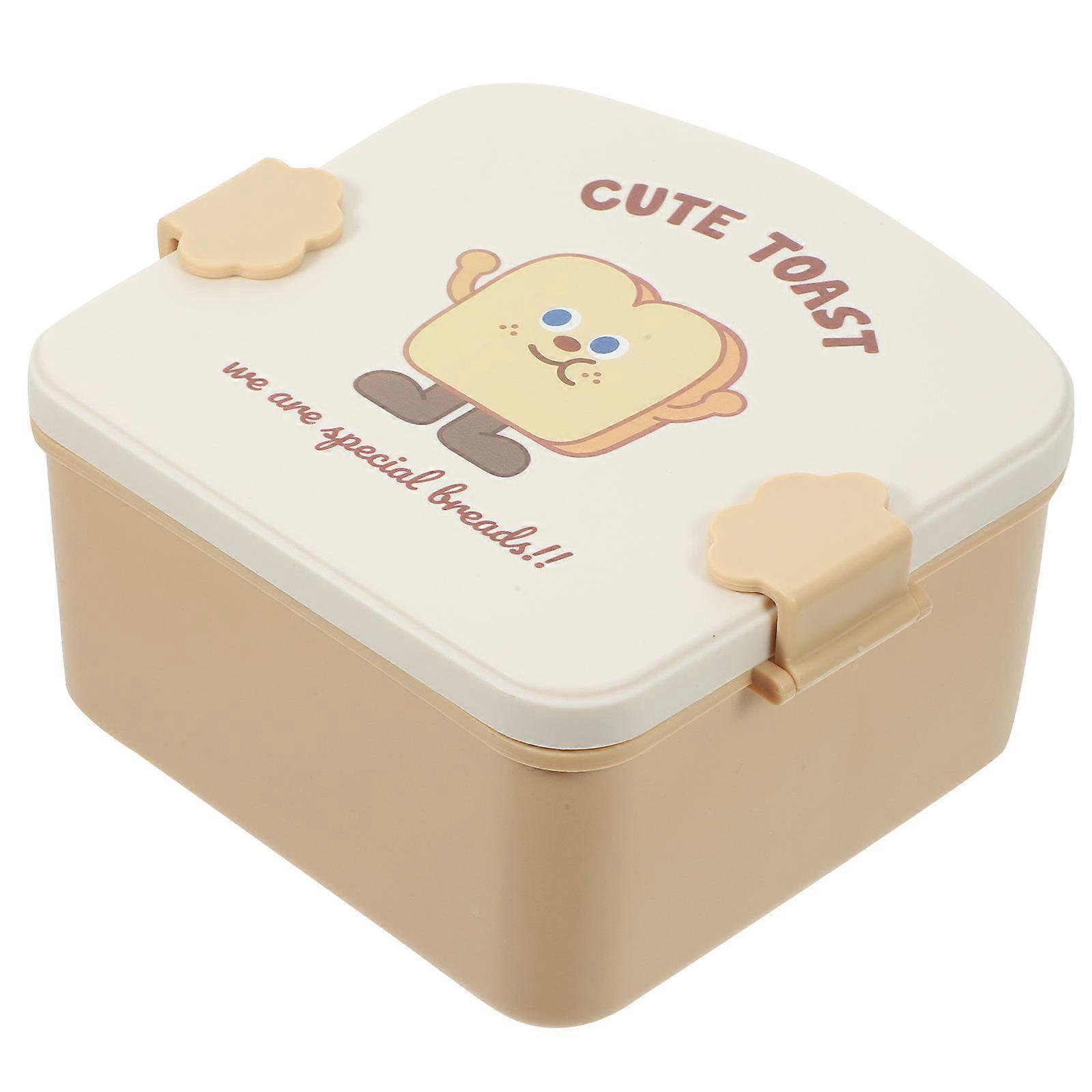 Cute Lunch Containers Portable Prevent Spilling Multi-Compartment For Different Foods Assorted Color 16.2X15.3X8.7CM 1Pack