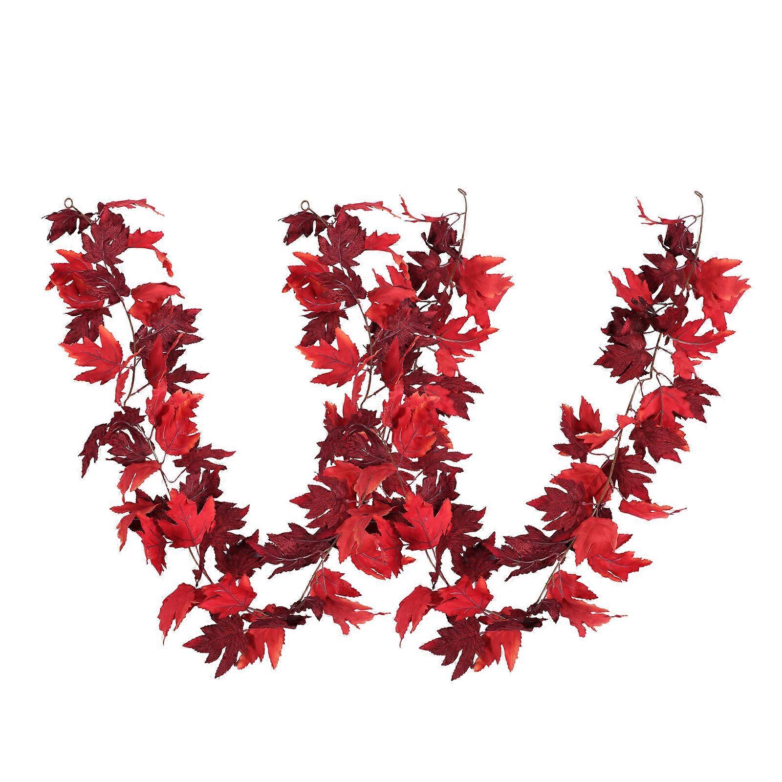 Artificial Maple Leaf Ornaments for Decor Realistic Fake Plants with Safe Plastic Material 2pcs