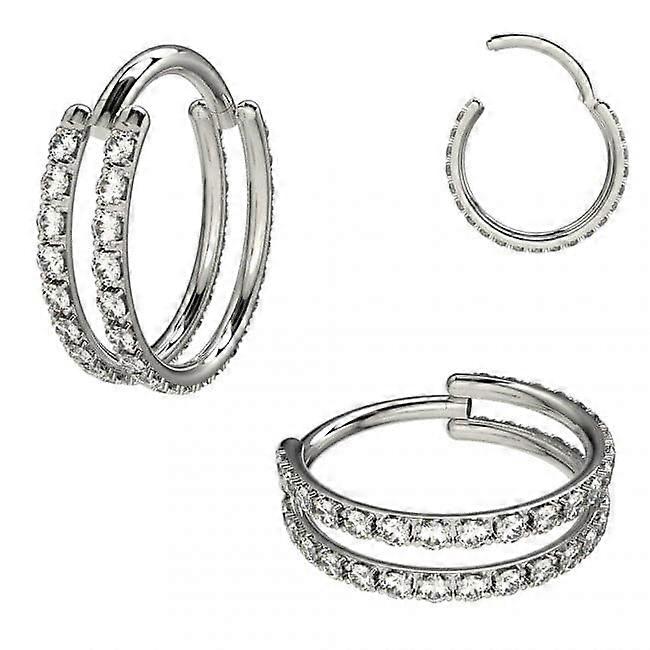 316L Chirurgenstahl Doppellinie Juwelen-Scharnier-Segment-Clicker-Ring