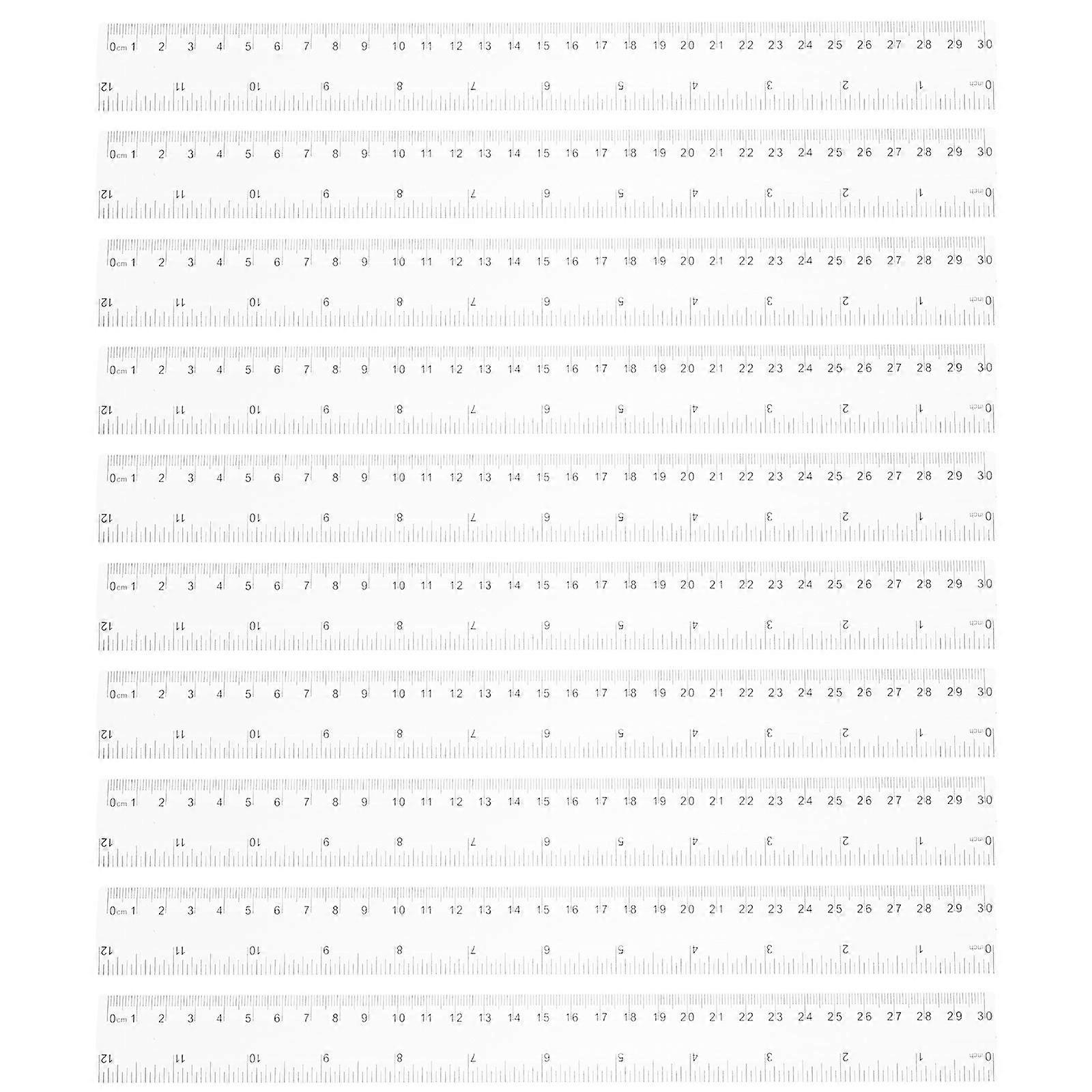 Ruler Drawing Ruler Precise Multi-Functional Ruler School Geometry Ruler 10Pack