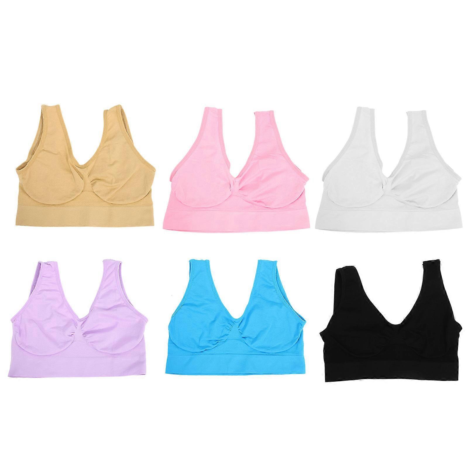 Exercise Clothes For Women Sweat-Absorbent Supportive Nylon Bra for Yoga Workouts 6Pcs