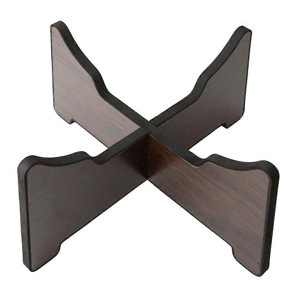 Small Tongue Drum Display Stand Wooden Storage for Drum Enthusiasts 18.5x18.5Cm Brown 1Pack