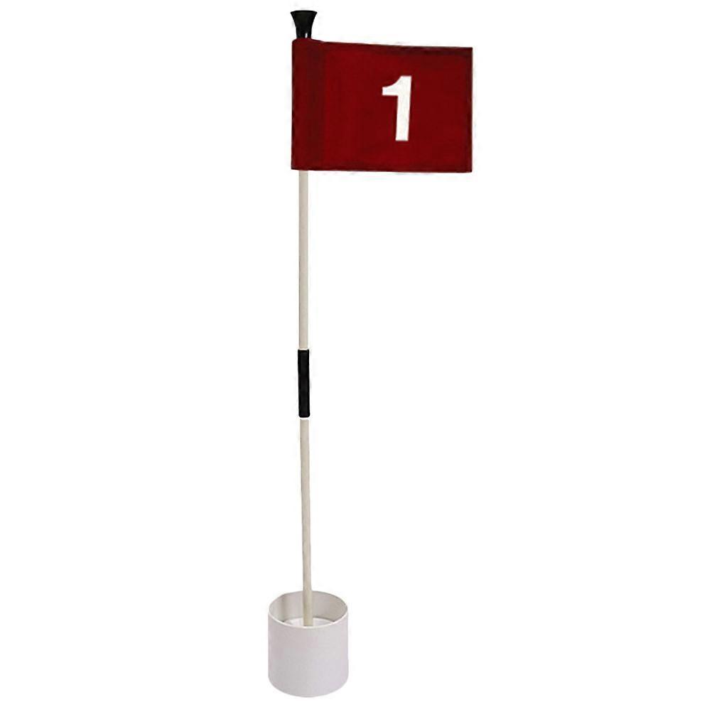 Golf Training Aid Golfing Flagpole And Flags Rectangular Style For Putting Practice 1Set