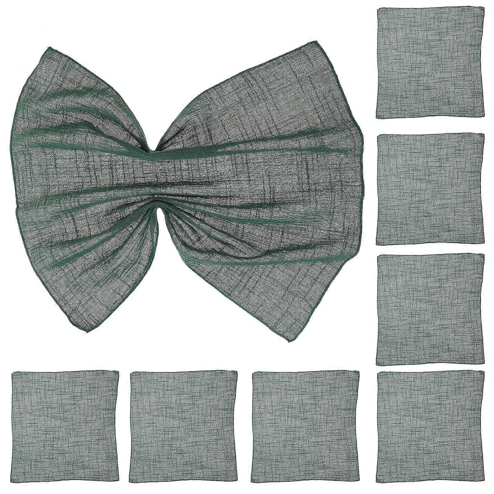 Cloth Napkin Multi-Use Napkins Weddings Party Decorative Napkins Green 40x40x0.2cm Table Cleaning 10Pcs