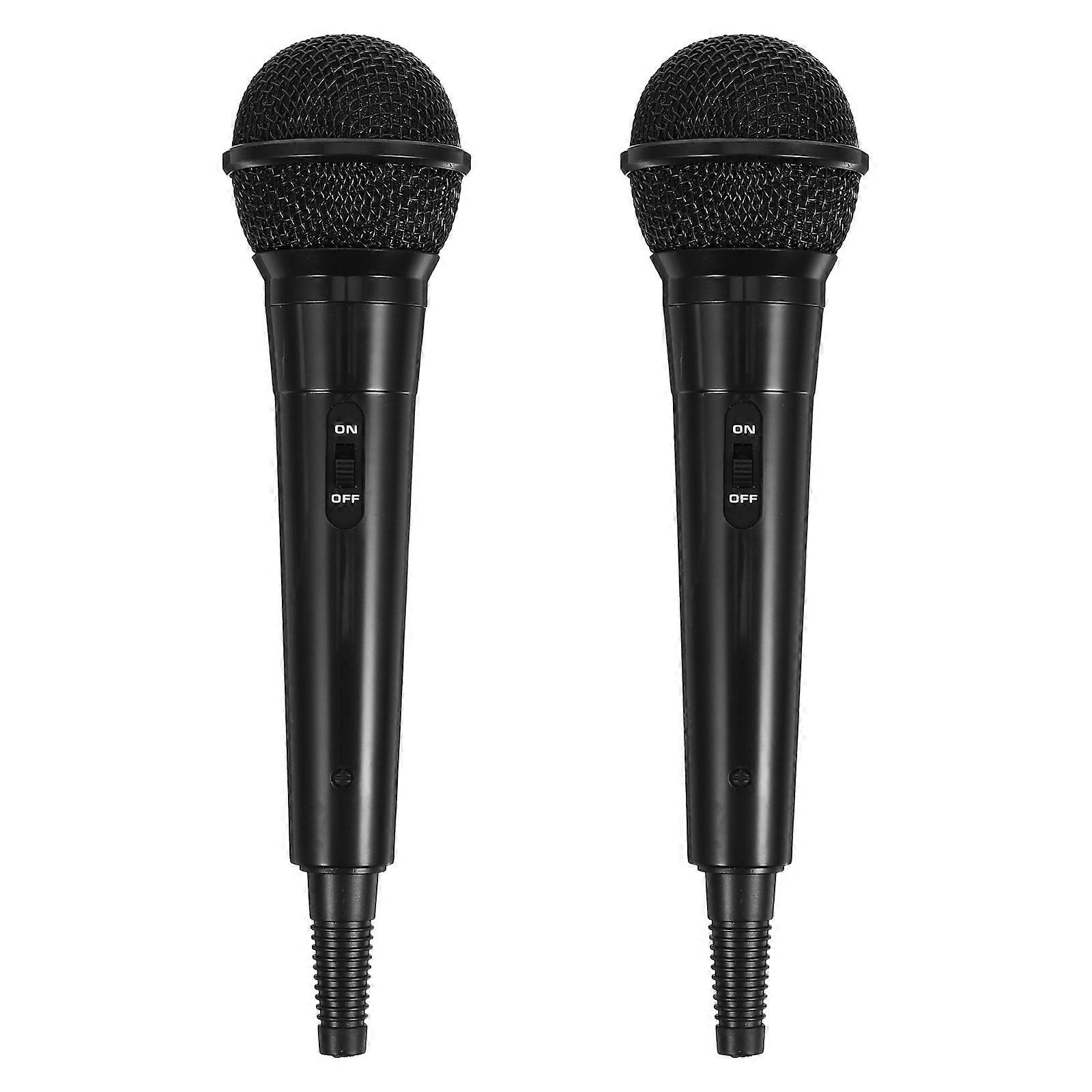 Play Microphone Prop Plastic Mic For Role Play Stage Performance Interviews Children 2Pcs