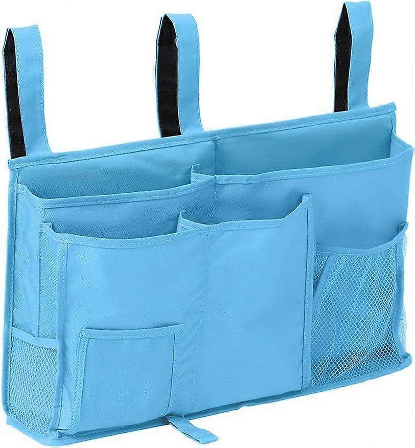 Bedside storage bag, sofa multi-pocket,50*30cm(Sky blue)