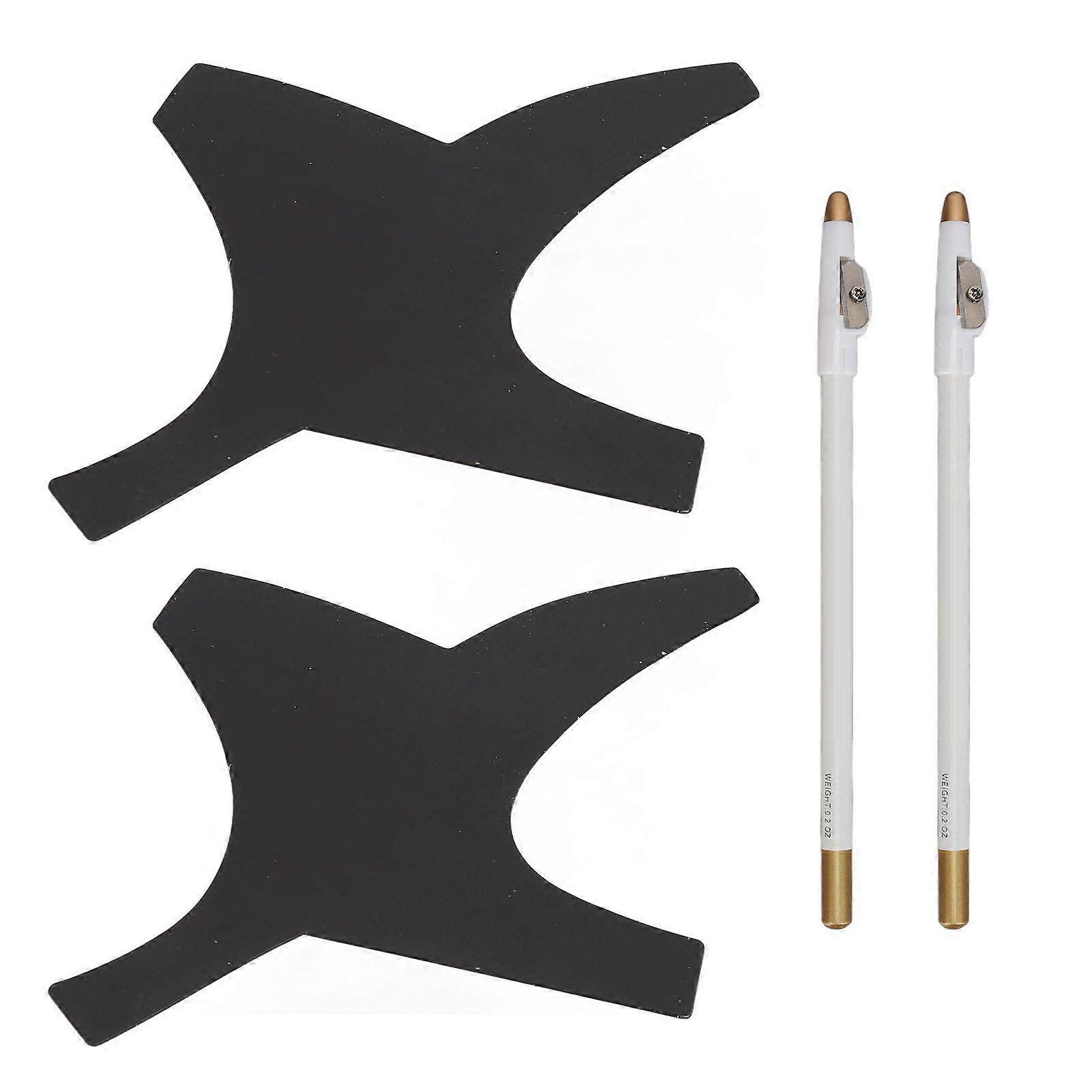 2 Set Barber Shaping Tool with pen Beard Guide Template Mustache Stencil Guide Template Outliner