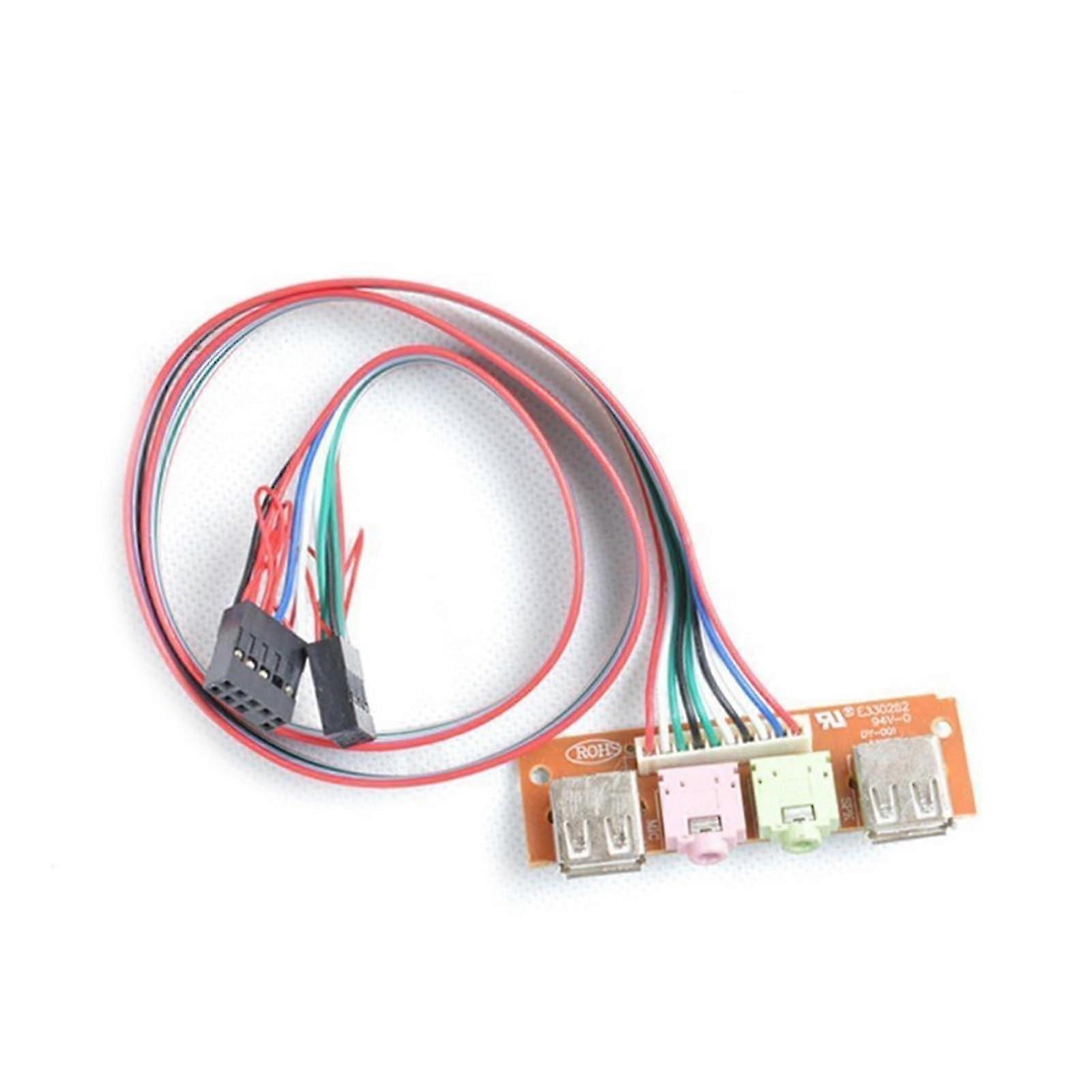 2 USB PC Computer Case 6.8cm Front Panel USB Adio Port Mic Earphone Cables Near PC Adio Input and Output Replace Cable 2025