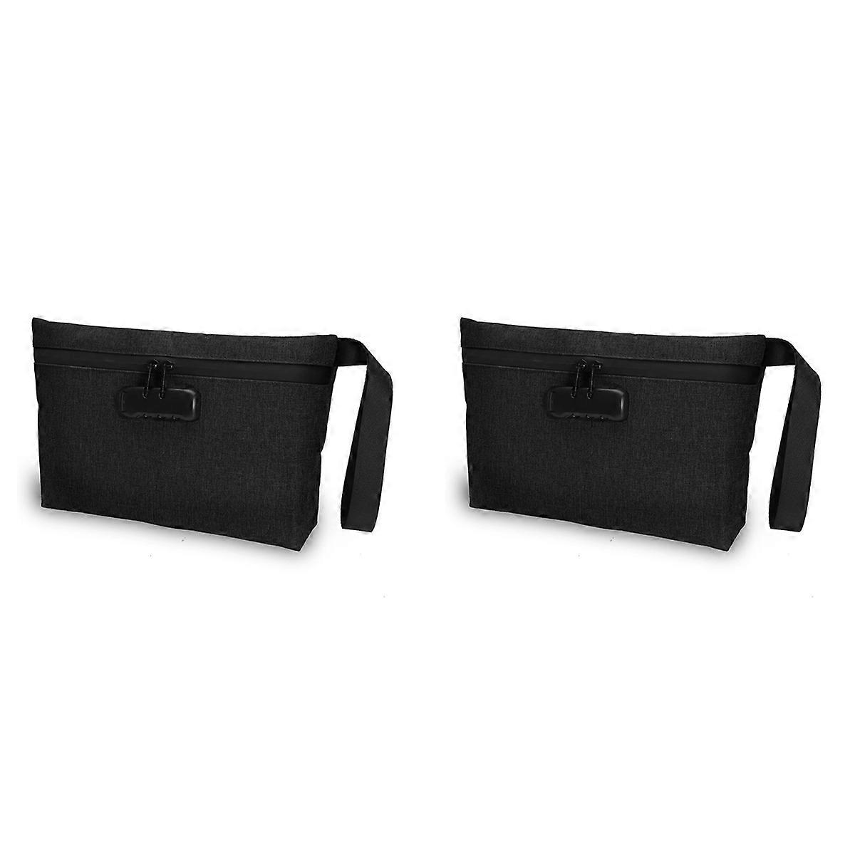 Money Bag with Lock, Lockable Cash Bag, Waterproof Bank Bag with Zipper and Lock for Cash, Cell Phon