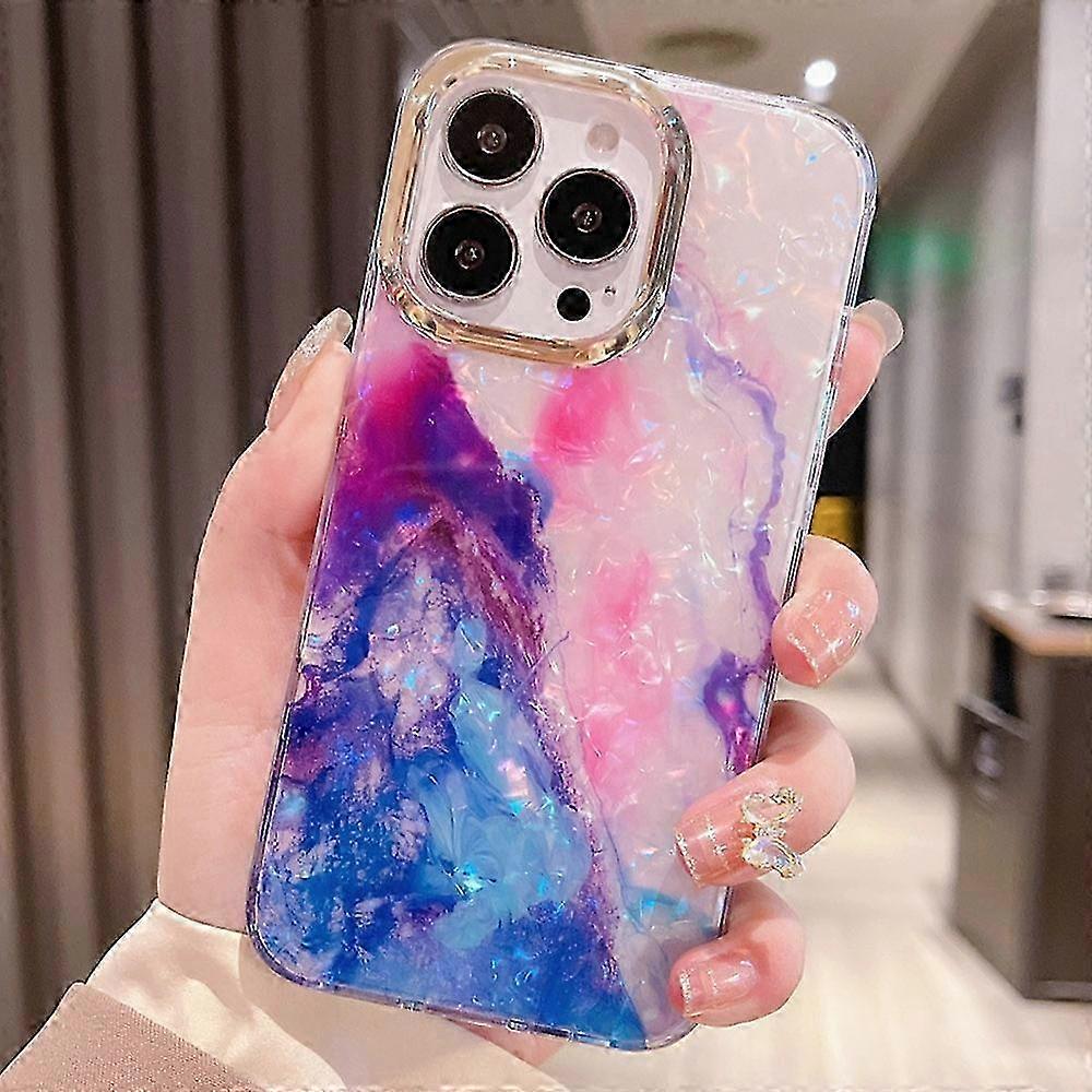 Case for Compatible Brand Smartphone with IMD Marble Shell Pattern TPU+PC Cover