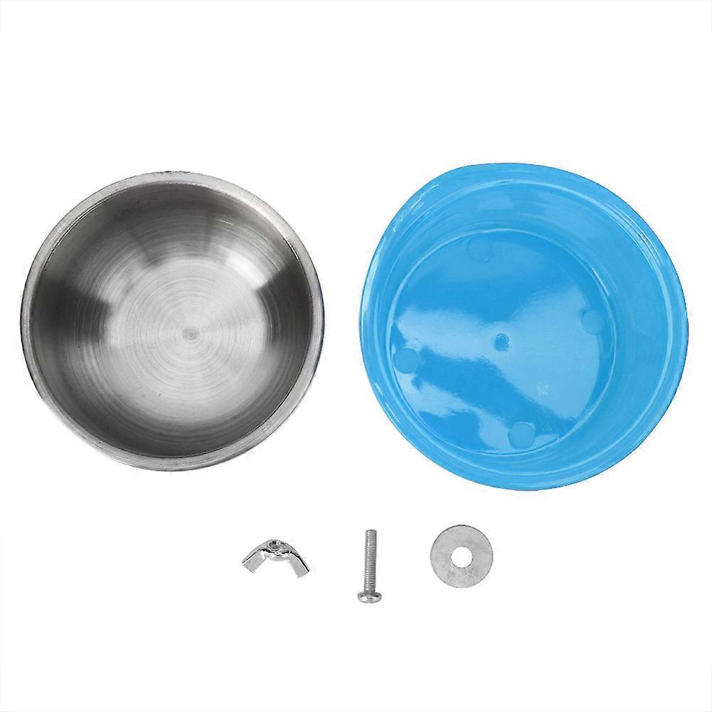 Bird Parrot Feeder Easy Install Food Water Feeding Cup for Pet Supplies(Blue)