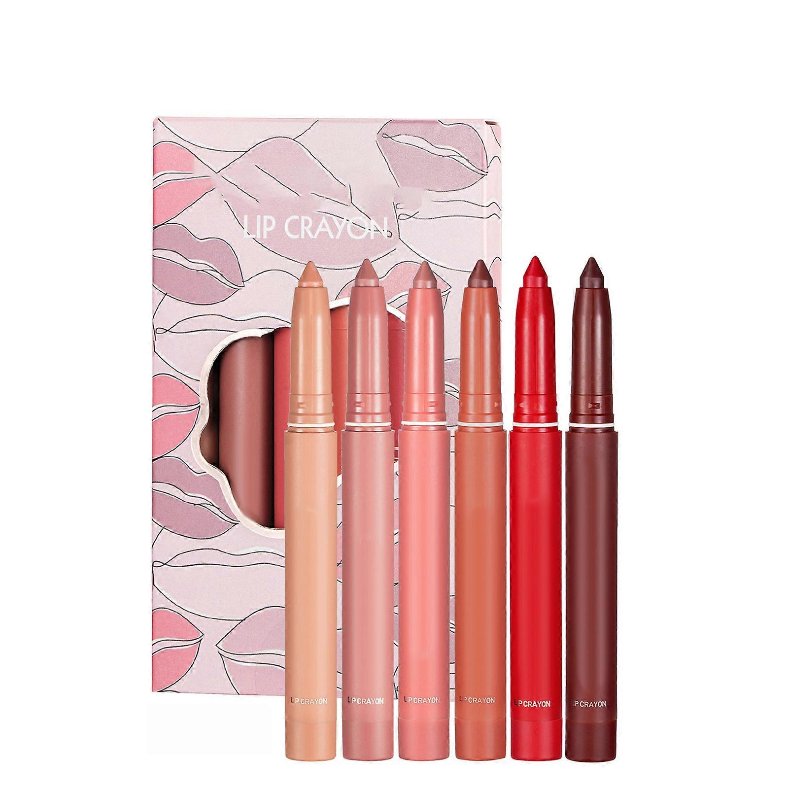 6 Farben wasserdichtes, langlebiges, mattes Lippenstift-Set