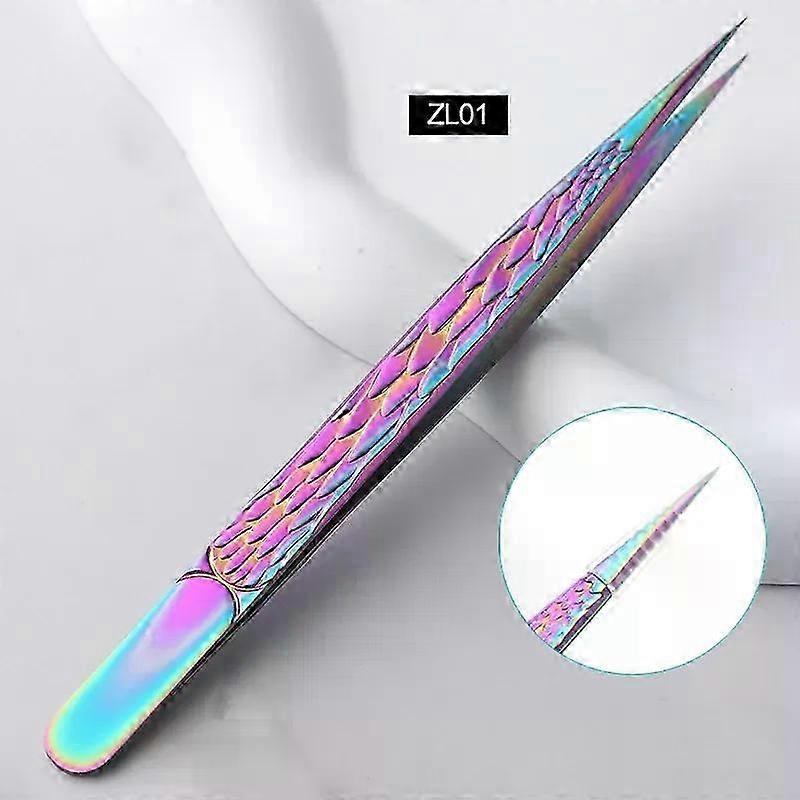 Colorful Stainless Steel High Precision Anti-static False Eyelash Tweezers for Eyelash Extensions