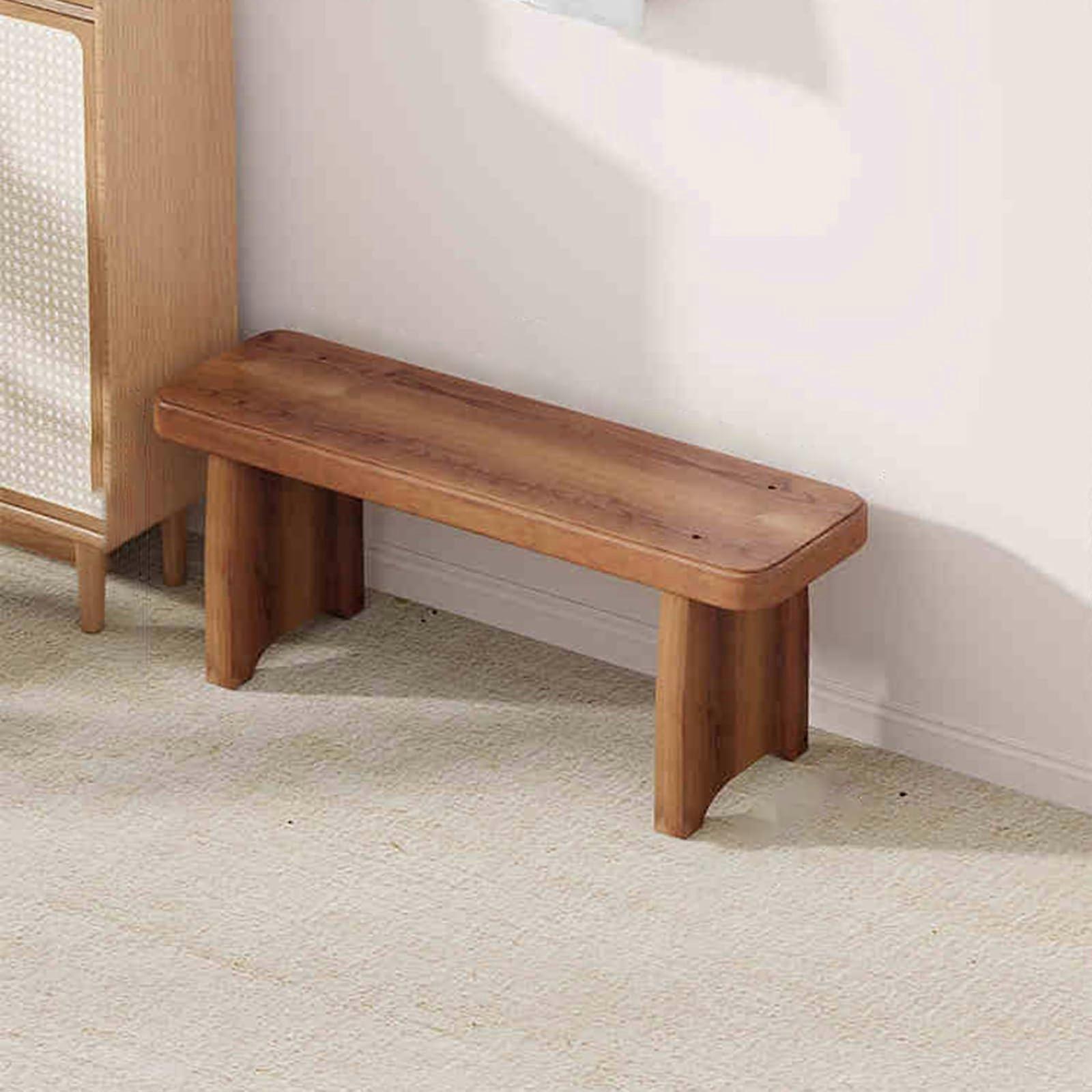 Rustic farmhouse wooden bench set, solid wood, for entrance area and dining faux furniture, 60*25cm / 23.6*9.8in