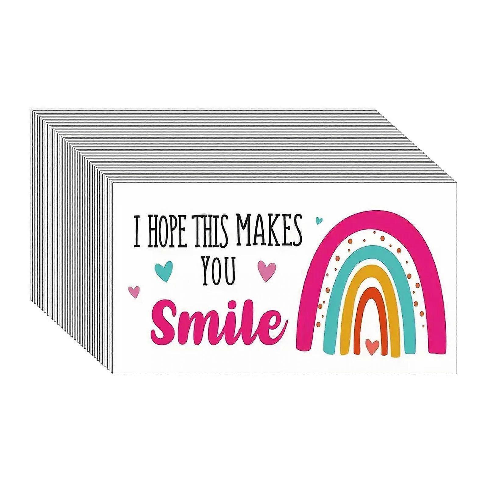 Gratitude Cards for Business - 50 Pack Mini Thank You Cards, Quick Dry Recognition Cards, Joyful Design, 3.5x2 Inches