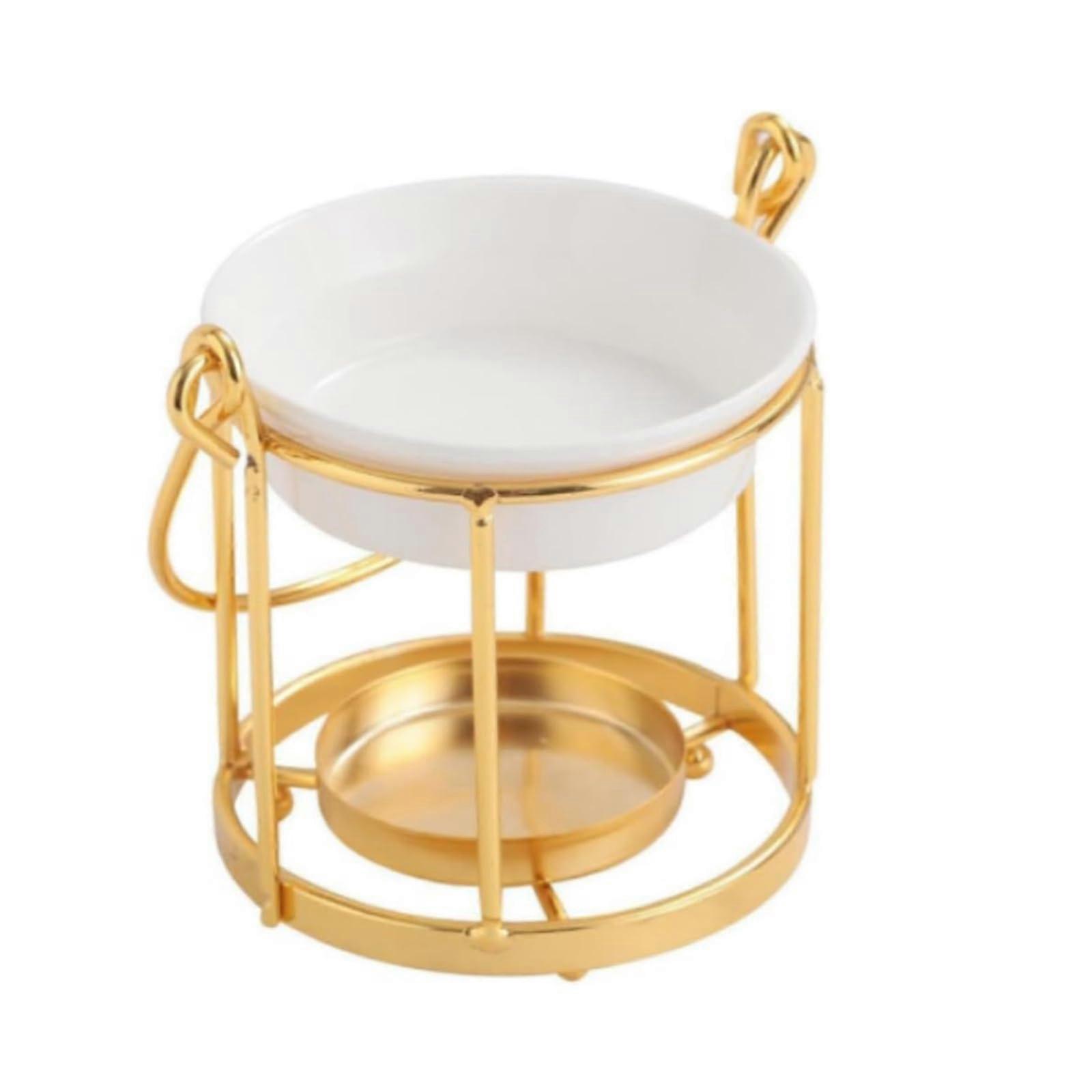 Metal essential oil diffuser with large capacity, ceramic dish, cage design, aromatherapy diffuser, fragrance warmer Ref: 7171