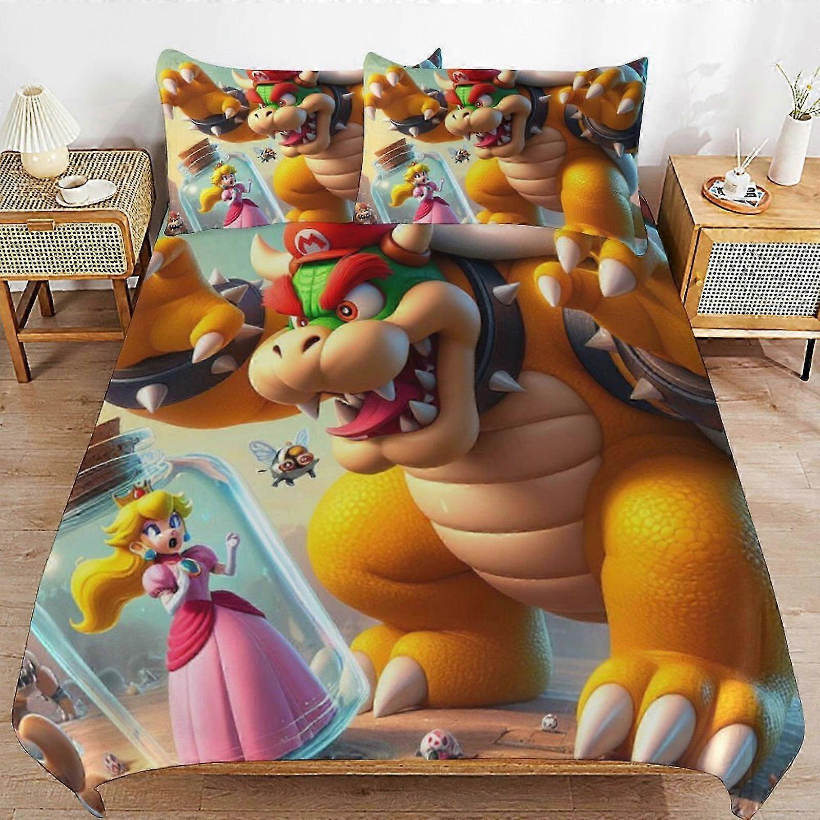 Conjunto de cama JP183 Edredom de 3 peças, conjunto de capa de edredom de microfibra macia com fecho de zíper para um personagem popular