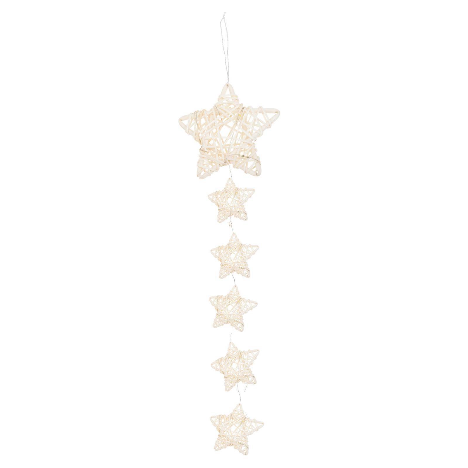 Rattan Woven Pendant Five-Pointed Star Shaped Dream Catcher Pendant Rattan Woven Hanging Decor For Families 1Pack