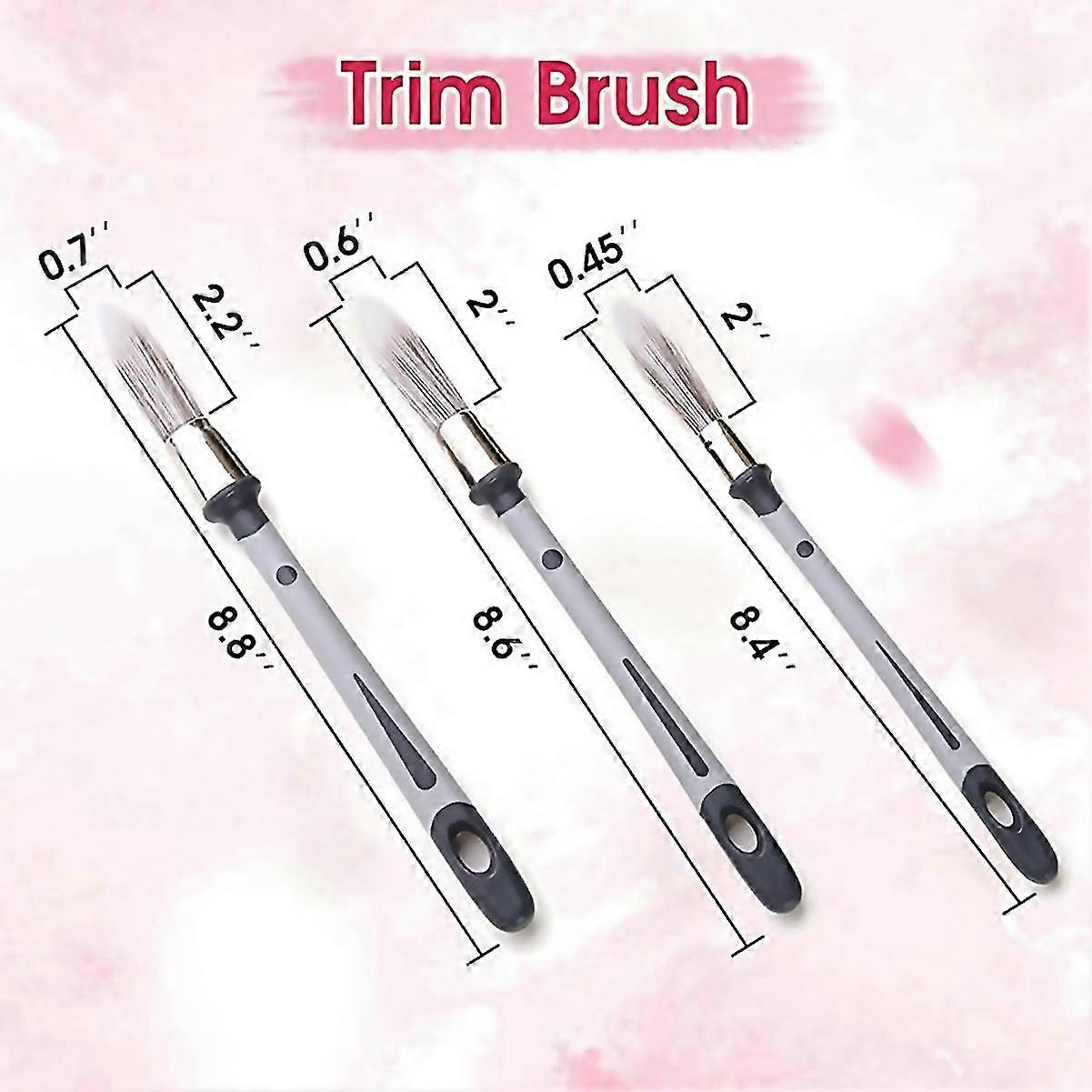 For 3pcs Small Paint Brush, Paint Brushes Compatible For Walls, Touch Up, Baseboards