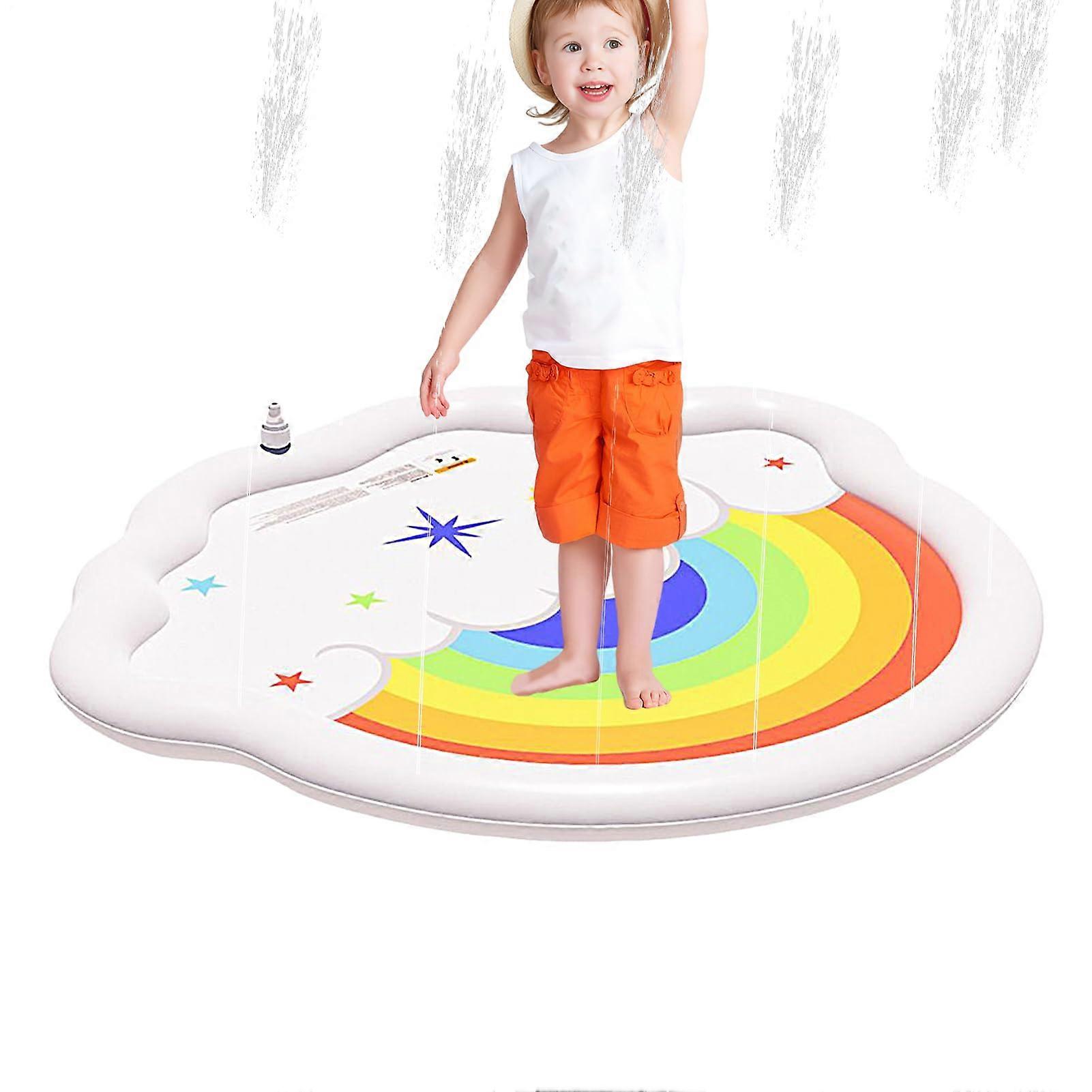 Water Sprinkler Mat, PVC Sprinkler Mat for Outdoors Interactive Foldable Water Play Toy for Lawn, Outdoor Area, and Pool