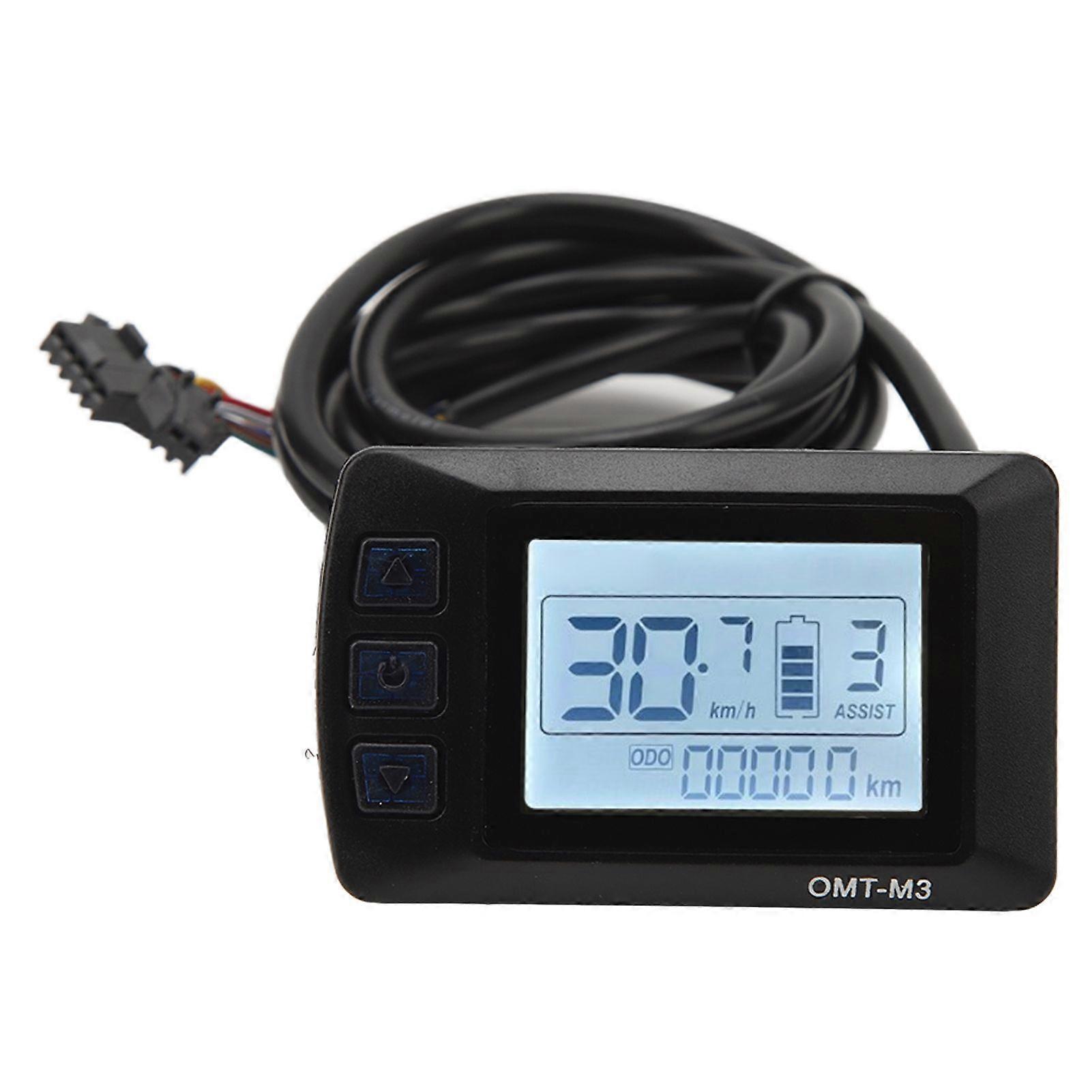 24V 36V 48V Electric Bike LCD Display Control Panel with SM Connector Waterproof LCD M3 Electric Scooter LCD DisplayYMQX)
