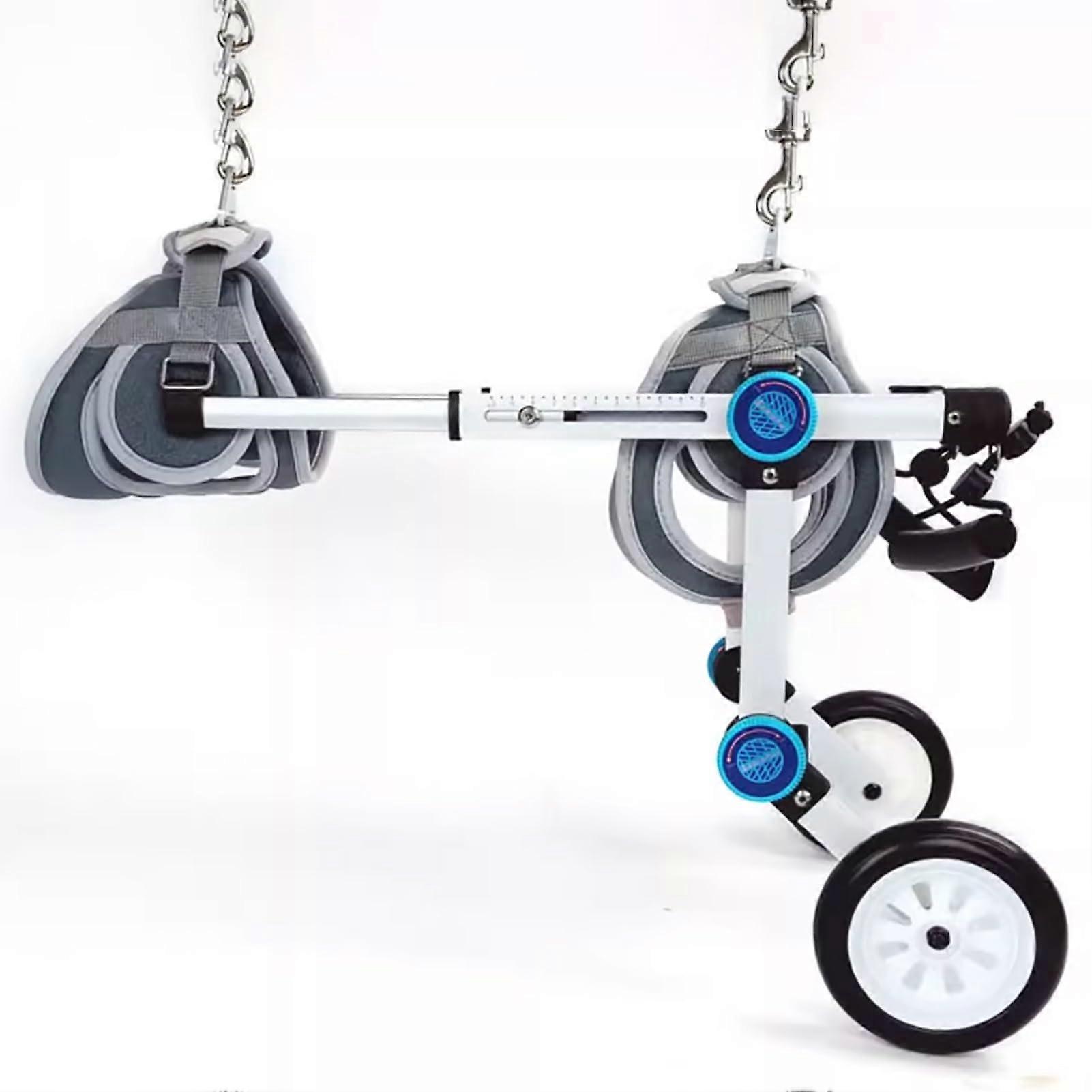 Adjustable Foldable Dog Wheelchair For Hip Support And Limb Recovery, With Wheels, Size XS, White