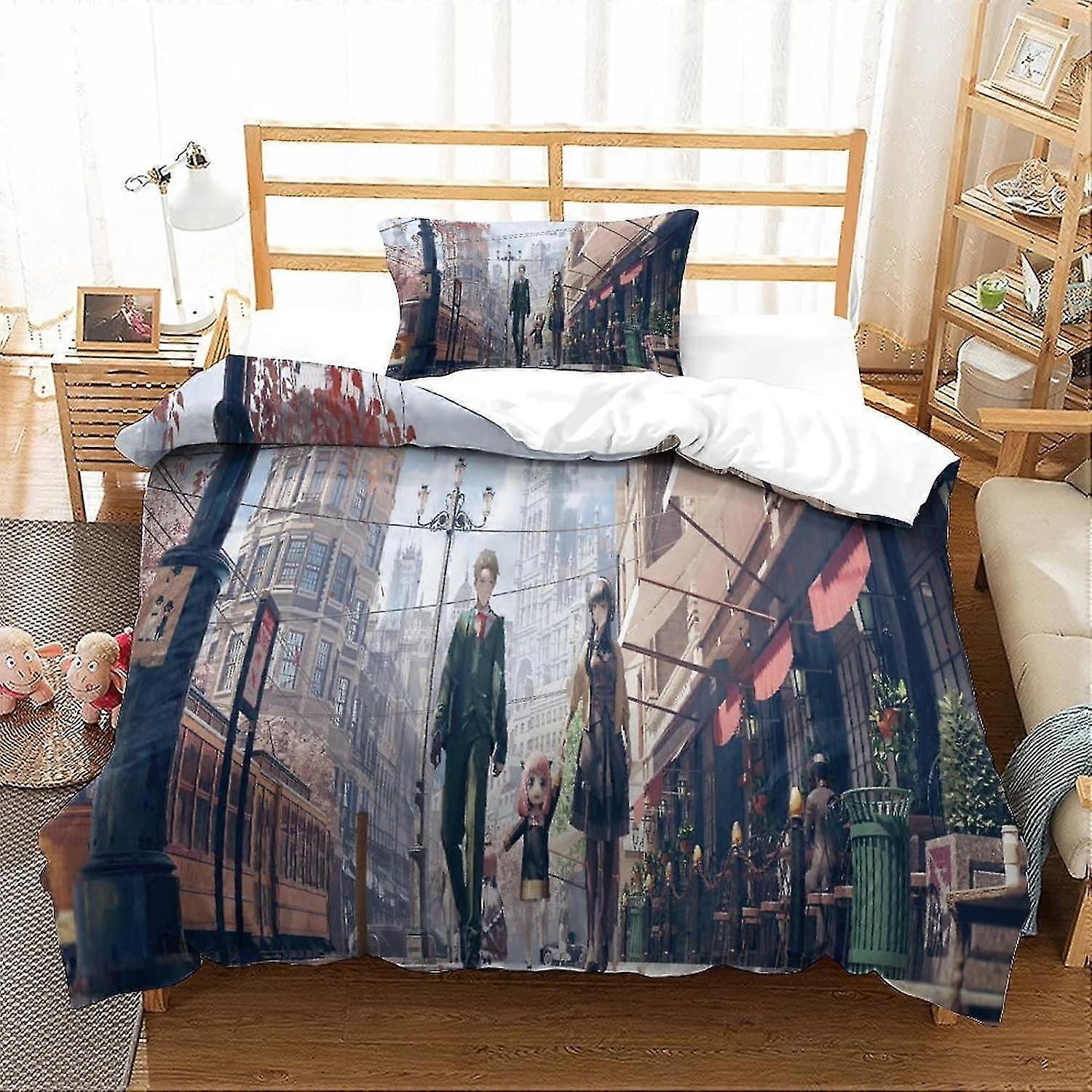 Anime-Themed Hotel Quality Duvet Set with Easy Care and Super Soft Luxury Bedding for Kids, Teens, and Adults with Zipper Closure, 3-Piece S