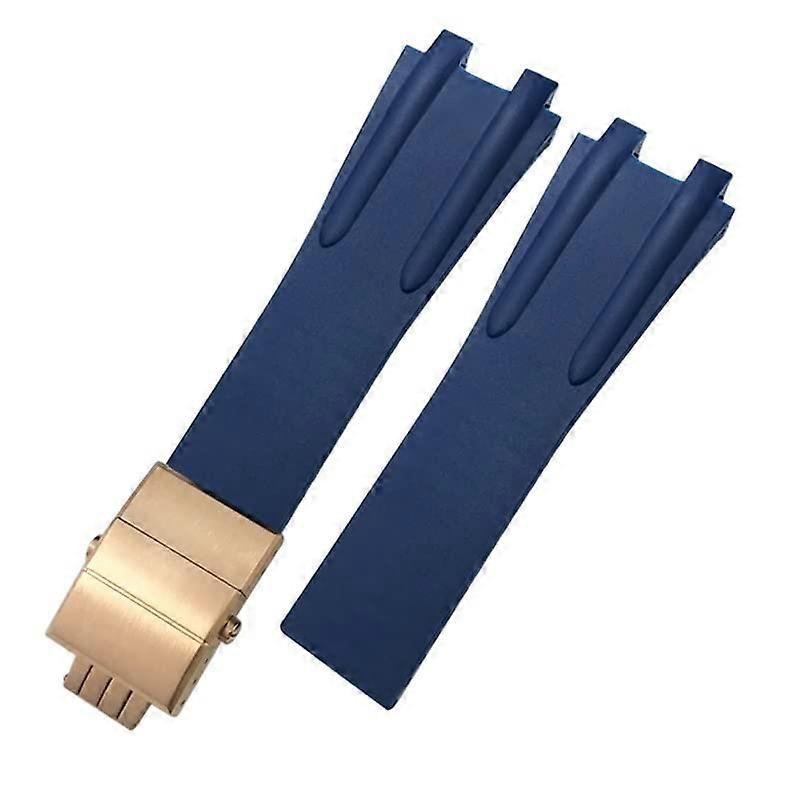 Correa de reloj de caucho de silicona de 26 mm para Ulysse Nardin Correas de reloj impermeables azul negro Correa de reloj con hebilla desplegable Accesorios de reloj Hebilla rosa azul 26 mm