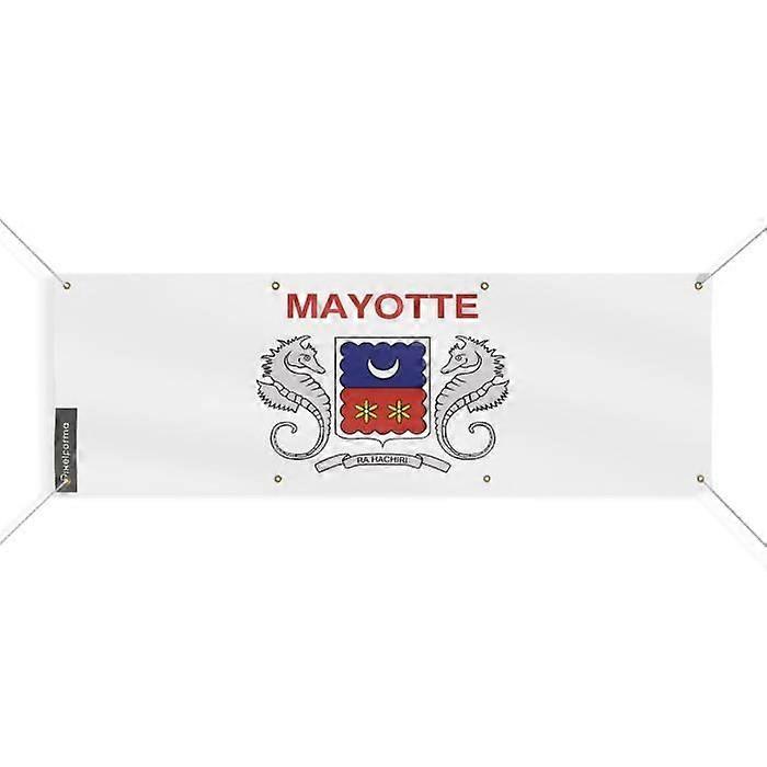 Mayotte Flag Banner 8 Grommets 200x600 cm