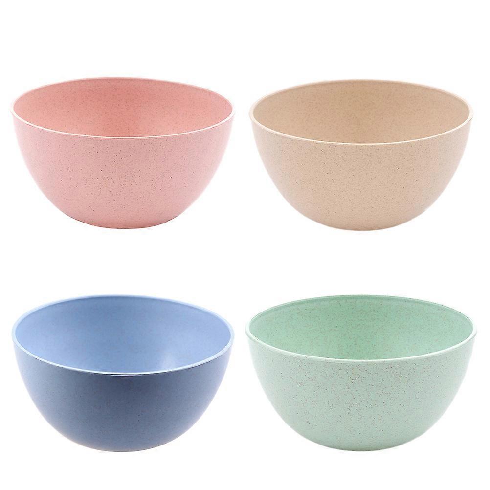 Straw Rice Bowl Set of 4 Assorted Colors for Home Lightweight Healthy Safe Easy to Clean Stackable