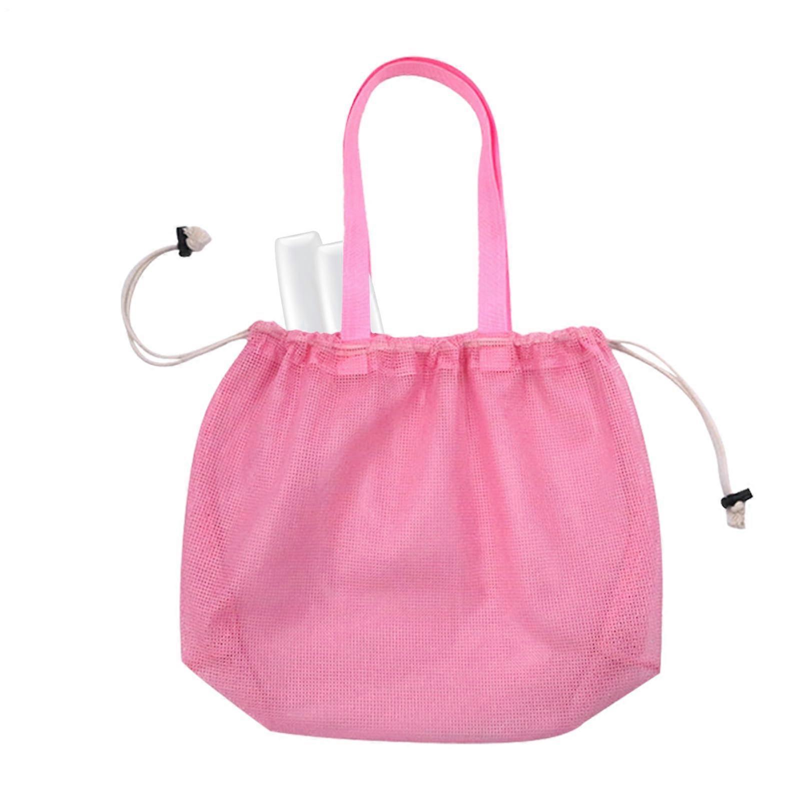 Mesh Pool Bag, Waterproof Sandproof Toy Organizer, Foldable Travel Design for Cruise Ships, Port Trips - Rosa