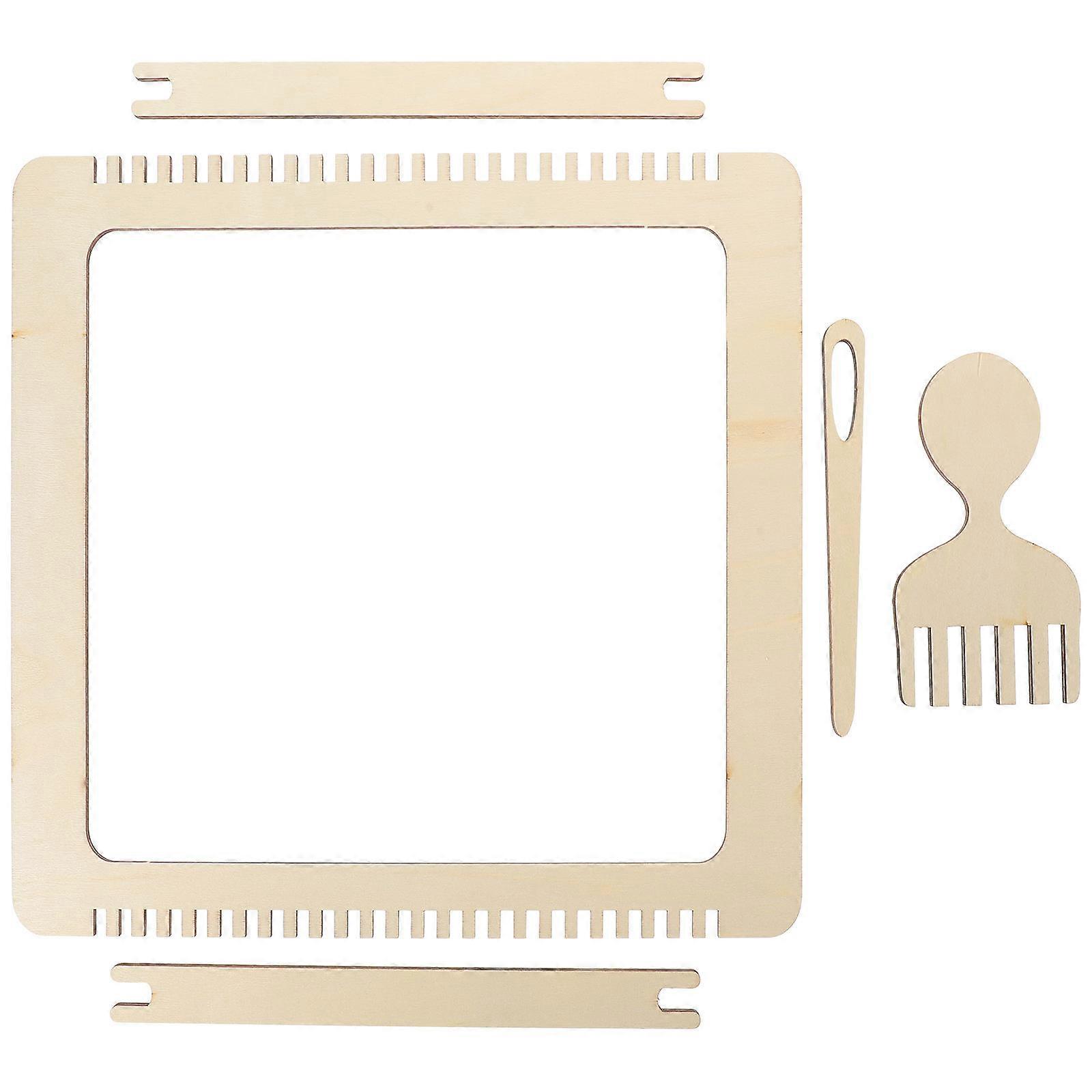 Weaving Supplies Hand Knitting Wood Tool For Diy Frame Loom Light Brown 28 X 28 Cm Square Shape 1 Set