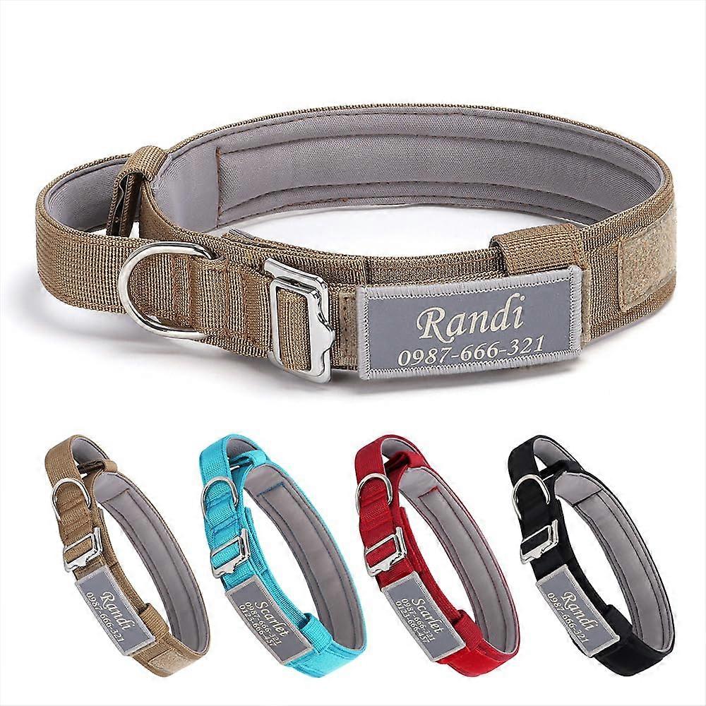 Reflective Tactical Dog Collar with Handle and Custom Patch, Adjustable Lightweight Nylon Durable Dog Collar for Small Medium Large Dogs (Style01)