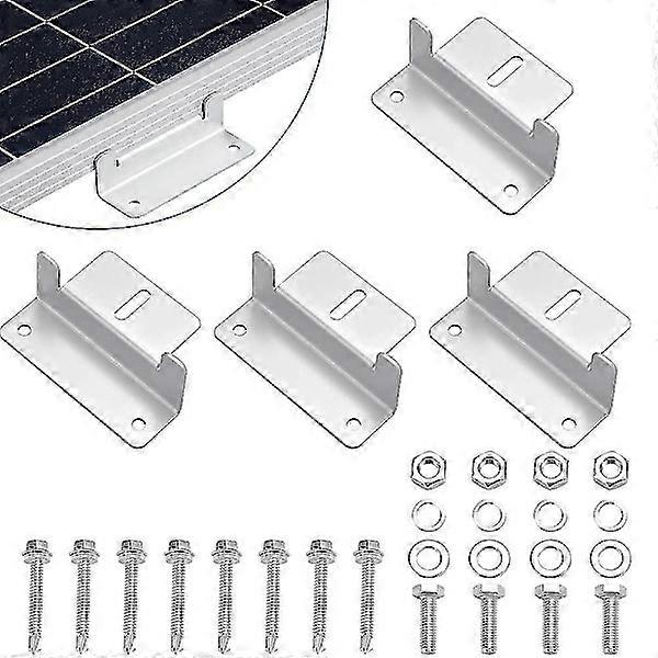 4 Pcs Solar Panel Mounting Bracket Z With Nuts And Bolts, Solar Panel Mounting Kit, Solar Panel Bracket