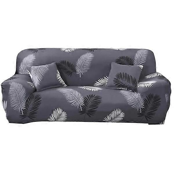2-seater Sofa Cover with Armrests Ink Feather Print Pattern