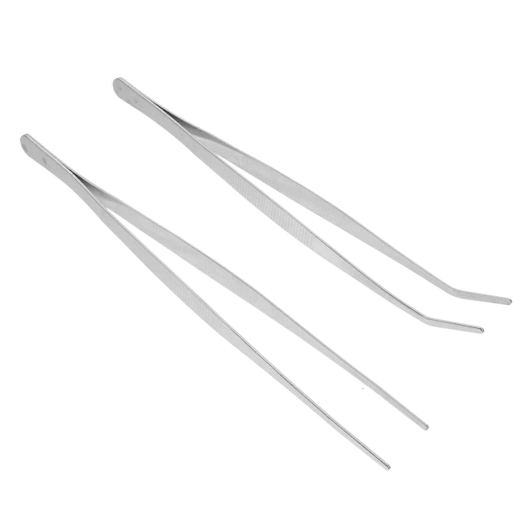 Kitchen Tweezers 2-Pack Chamfered Pointed Tip Eyelash Extensions