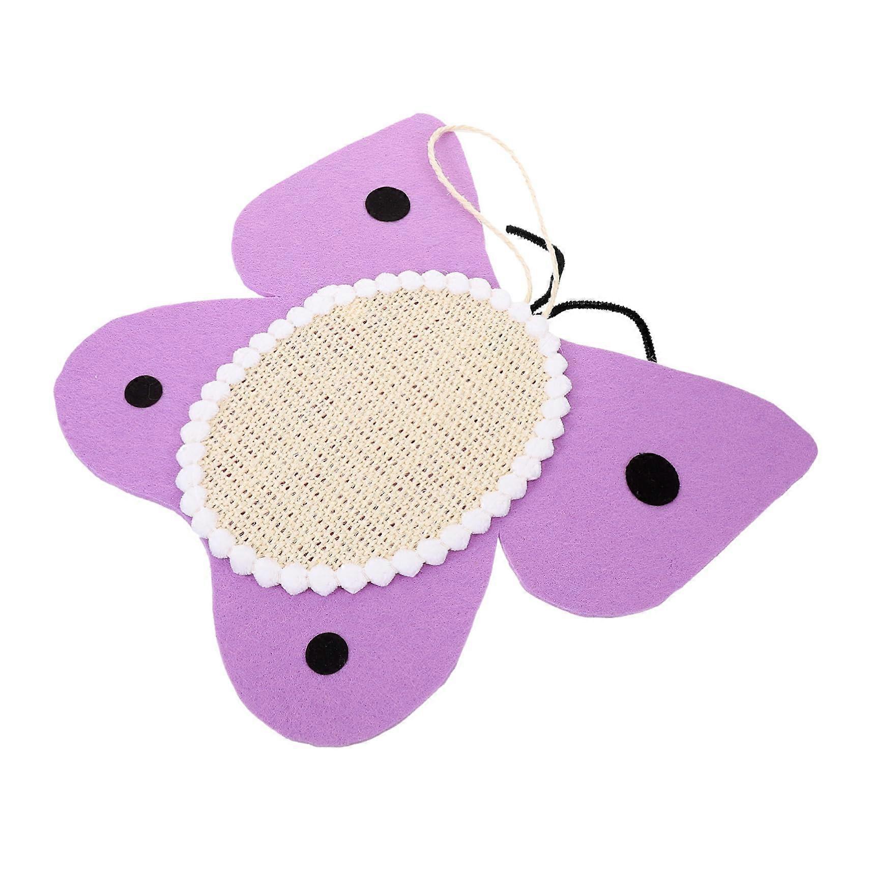 Sisal Cat Handle Scratching Pad for Cats, Butterfly Scratching Board, Reusable Felt Lanyard, Cat Cushion Mat