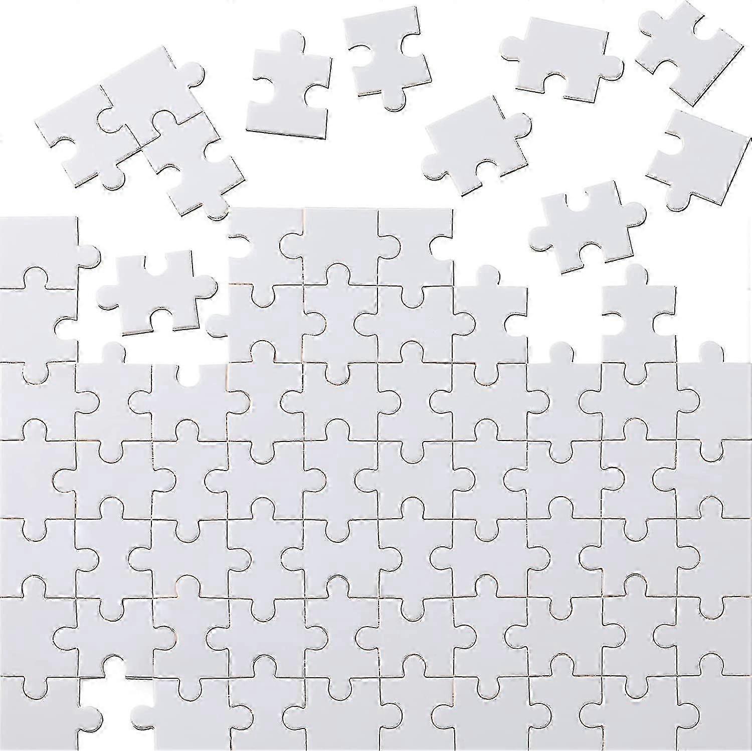 70-Piece White Blank Puzzle for DIY Art and Decoration