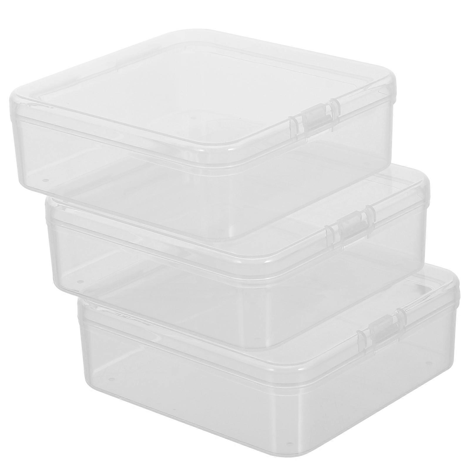 Small Stackable Containers Clear Square Containers General Users PP Material 3Pack