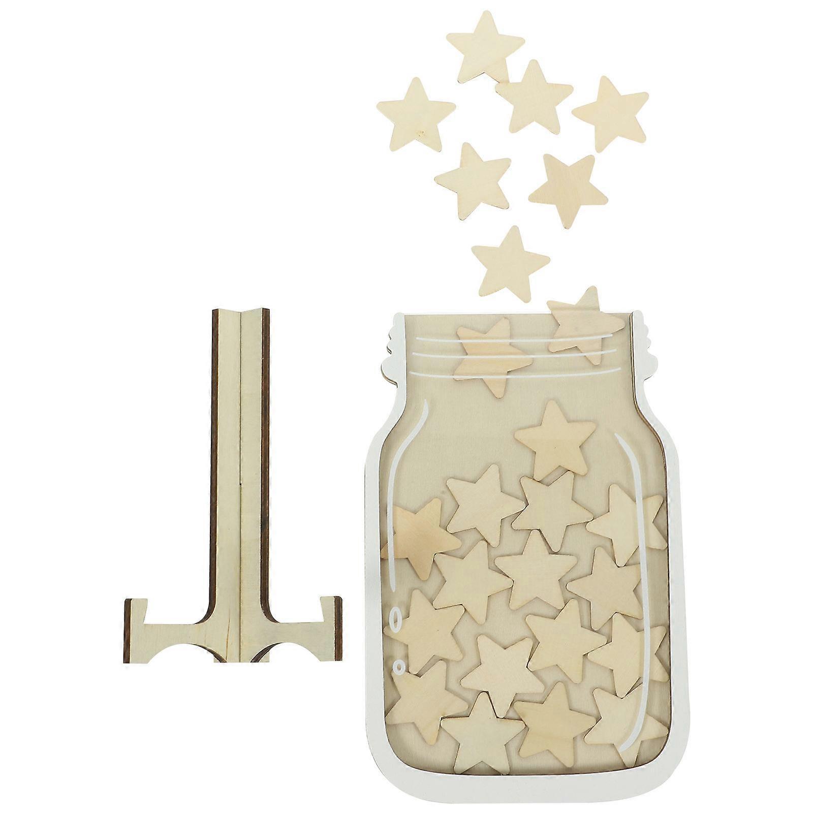 1 set of Training Rewards Jar Wooden Star Jar Reward Jar Classroom DIY Reward Jar