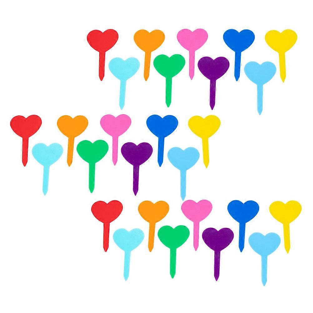 200pcs Gardening Labels with Heart Shape Made of Durable PP for Plant Markers in Assorted Colors