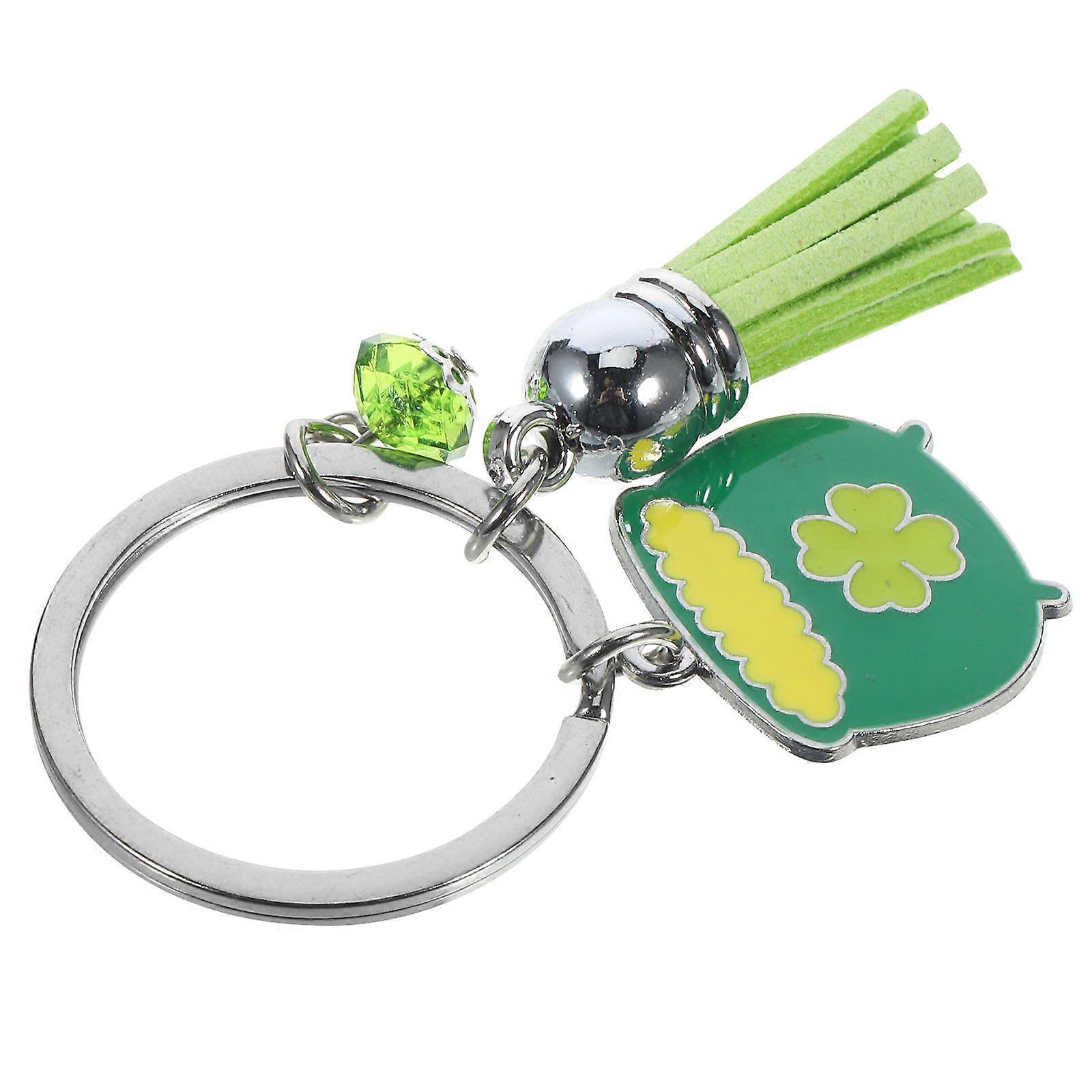 Shamrock Keyring Bag Accessory Everyday Use Green Versatile Design 5.00X3.00X3.00cm 1Pack