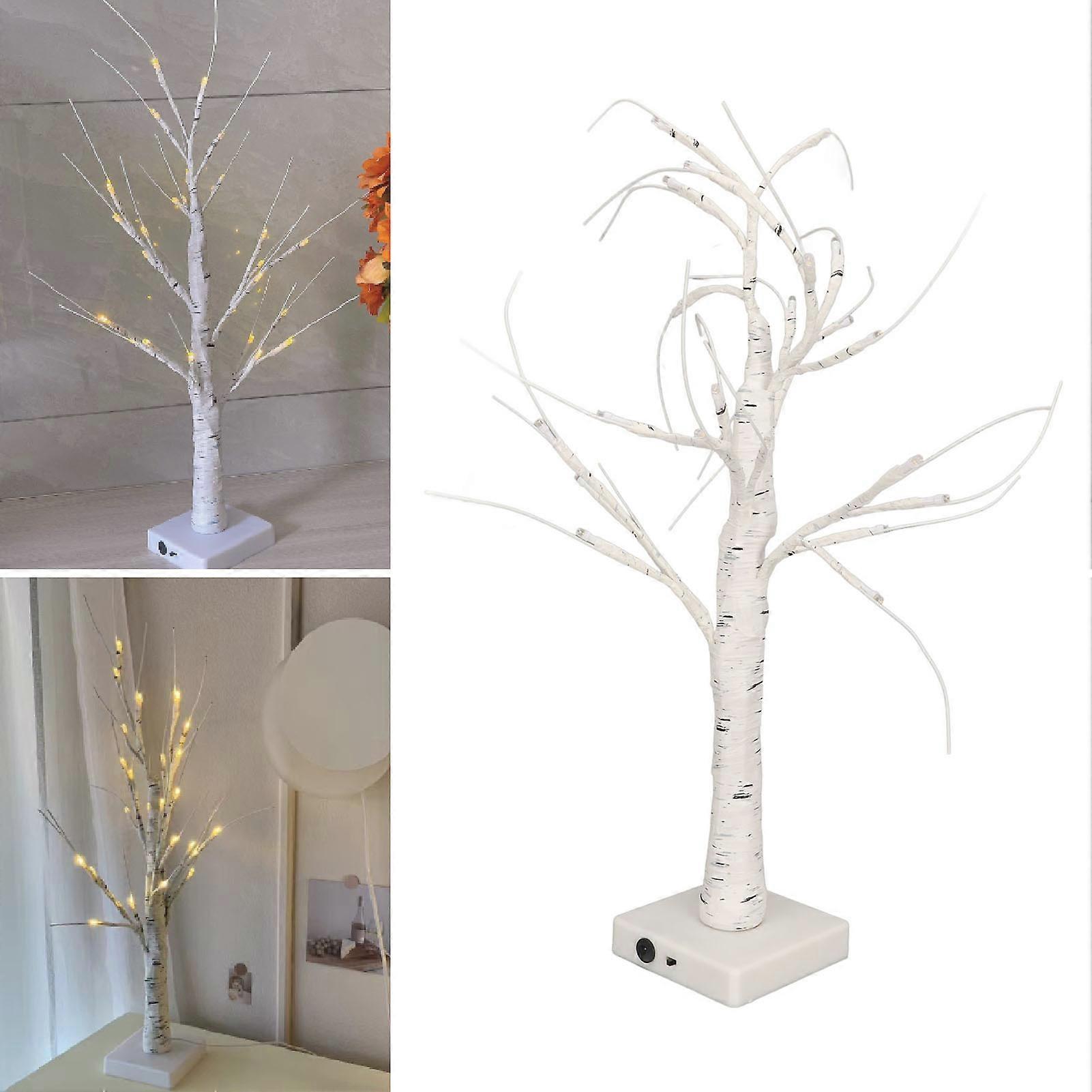 Lighted Birch Tree Adjustable Branches Stable Bottom Birch Tree with LED Lights for Bedroom Wedding 