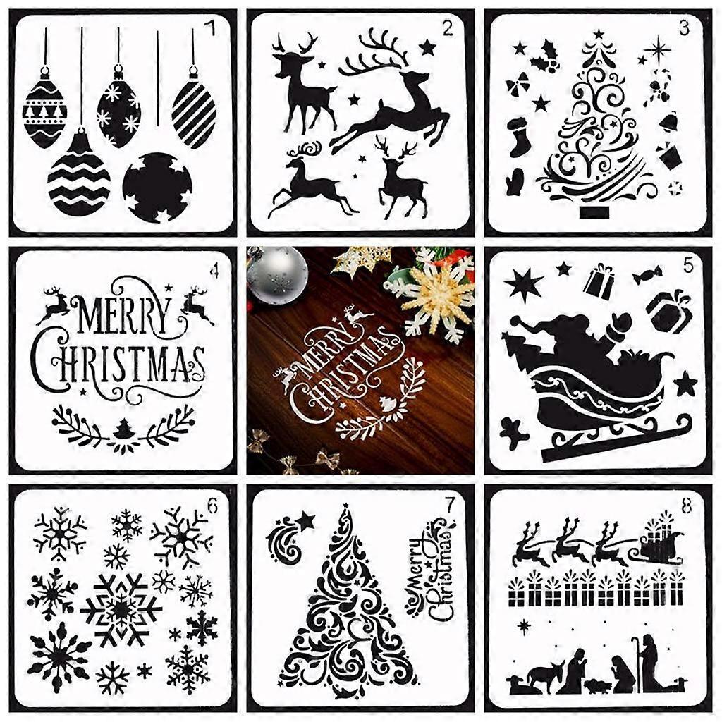 8 Pieces Reusable Painting Stencils For Canvas Wood Wall Paper Card Drawing Templates For Art Projects And Home Decor