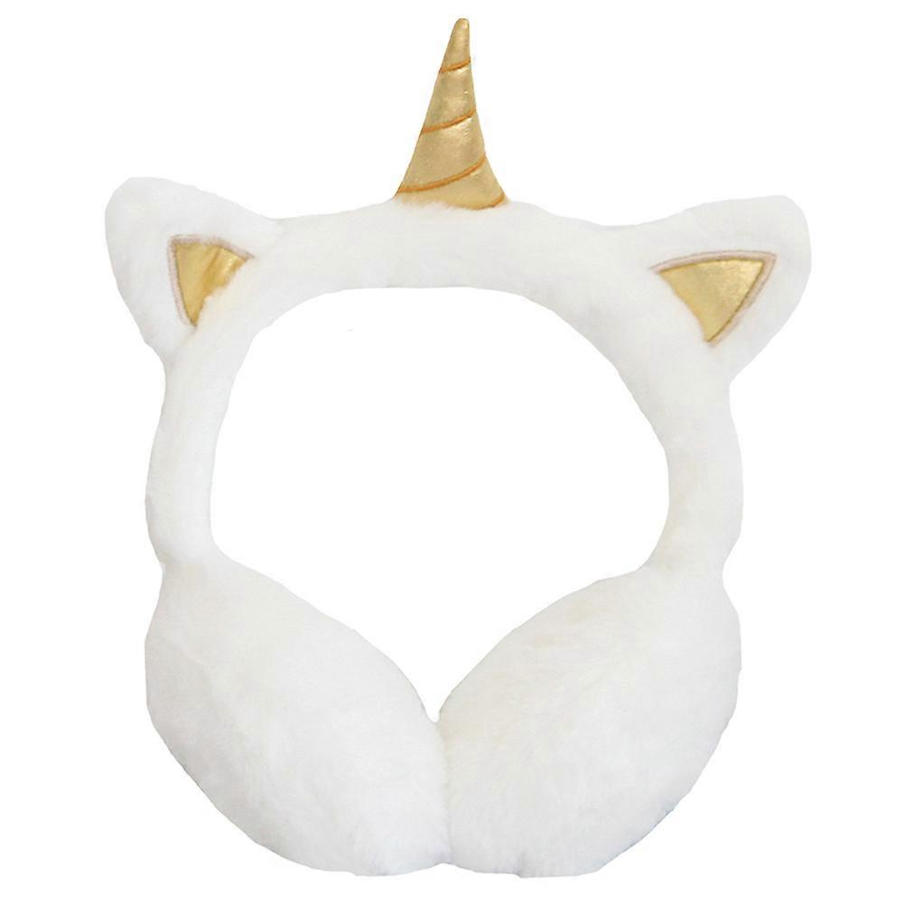 Unicorn Plush Earmuffs Foldable Ear Warmers Elastic Ear Covers Winter Protection For Adults Cozy Soft Thermal