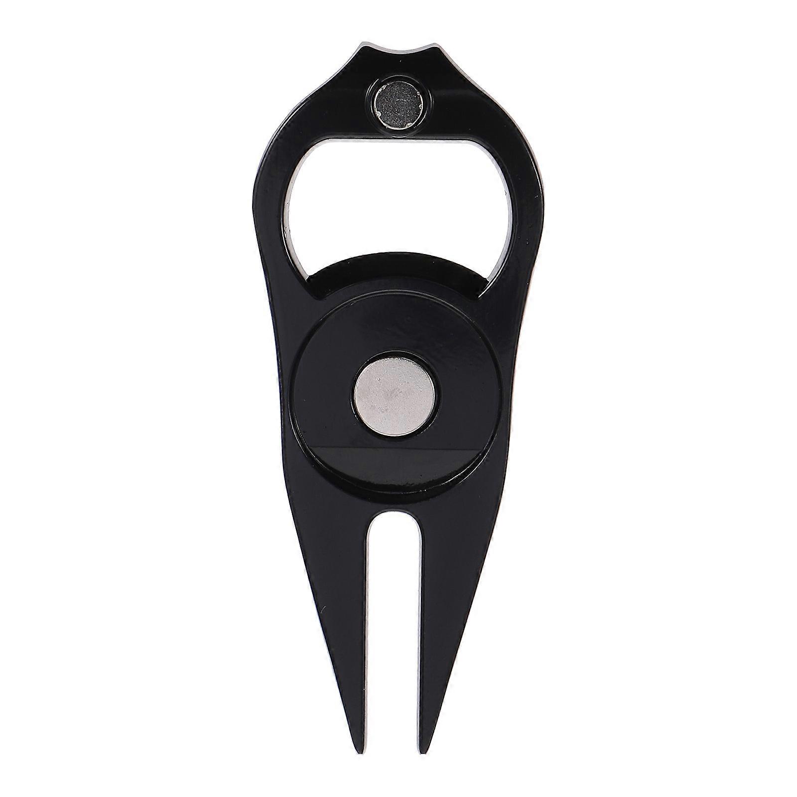 Portable Zinc Alloy Golfs Divot Repair Tool with Ball Marker for Outdoor Use Black
