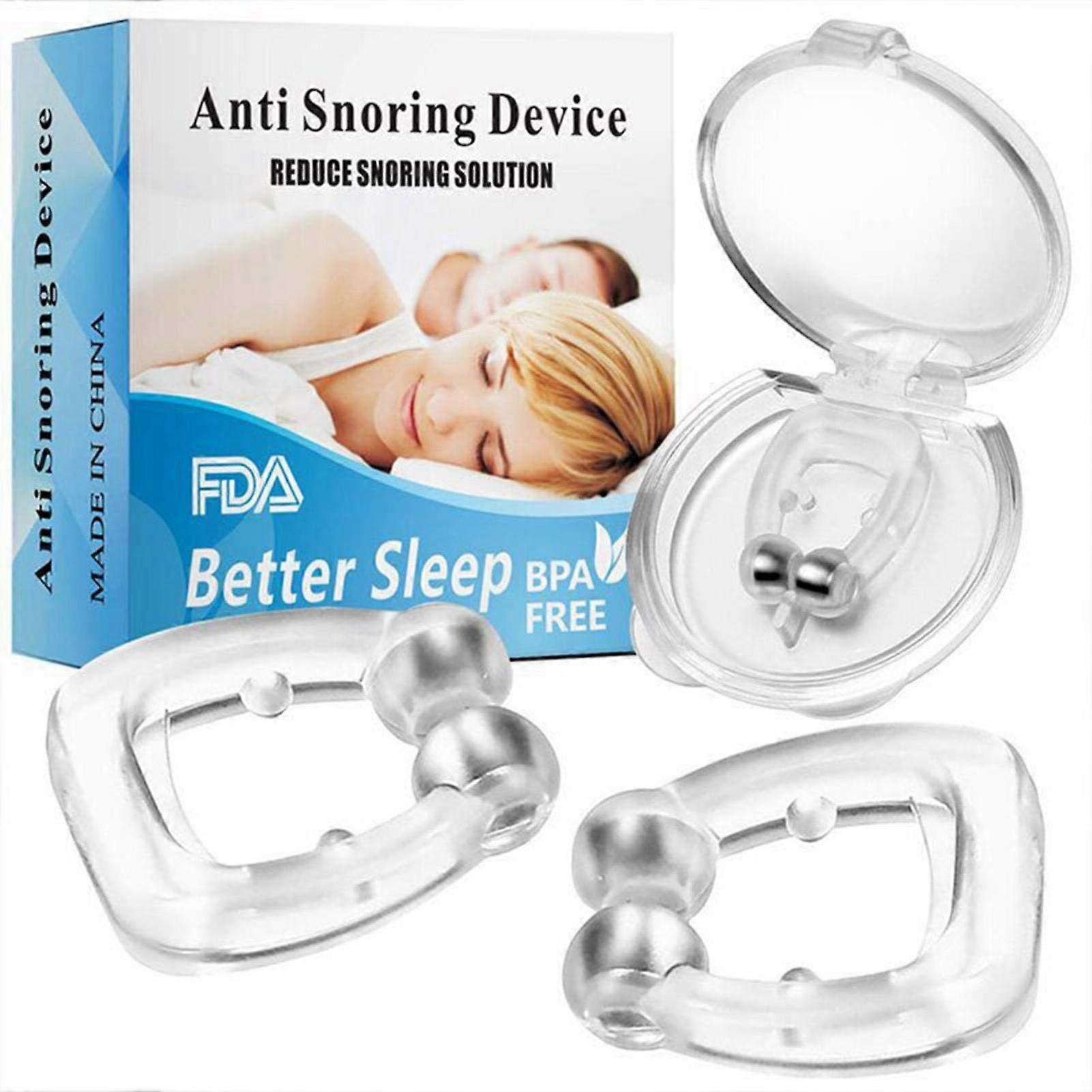 Snore Stopper Nose Dilator, Pack of 4, Silicone Magnetic Anti Snoring Clips for Comfortable Sleep and Better Breathing