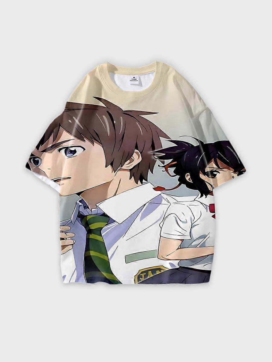 T-shirt round neck Cartoon Pattern loose short sleeve D2014