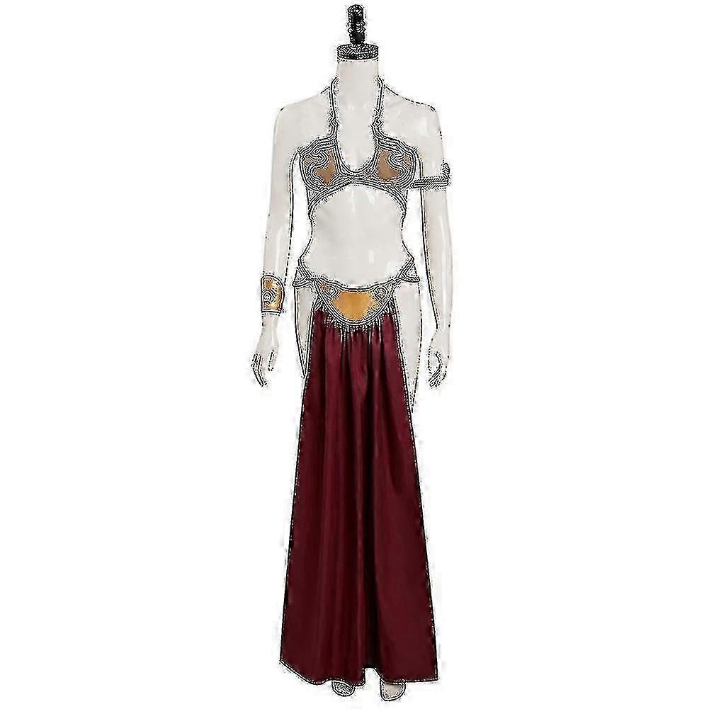 Γυναικείο κοστούμι Cosplay εμπνευσμένο από την πριγκίπισσα Leia Στολή σκλάβων Χρυσό σετ μπικίνι για αποκριάτικα και καρναβαλίστικα πάρτι-καλό