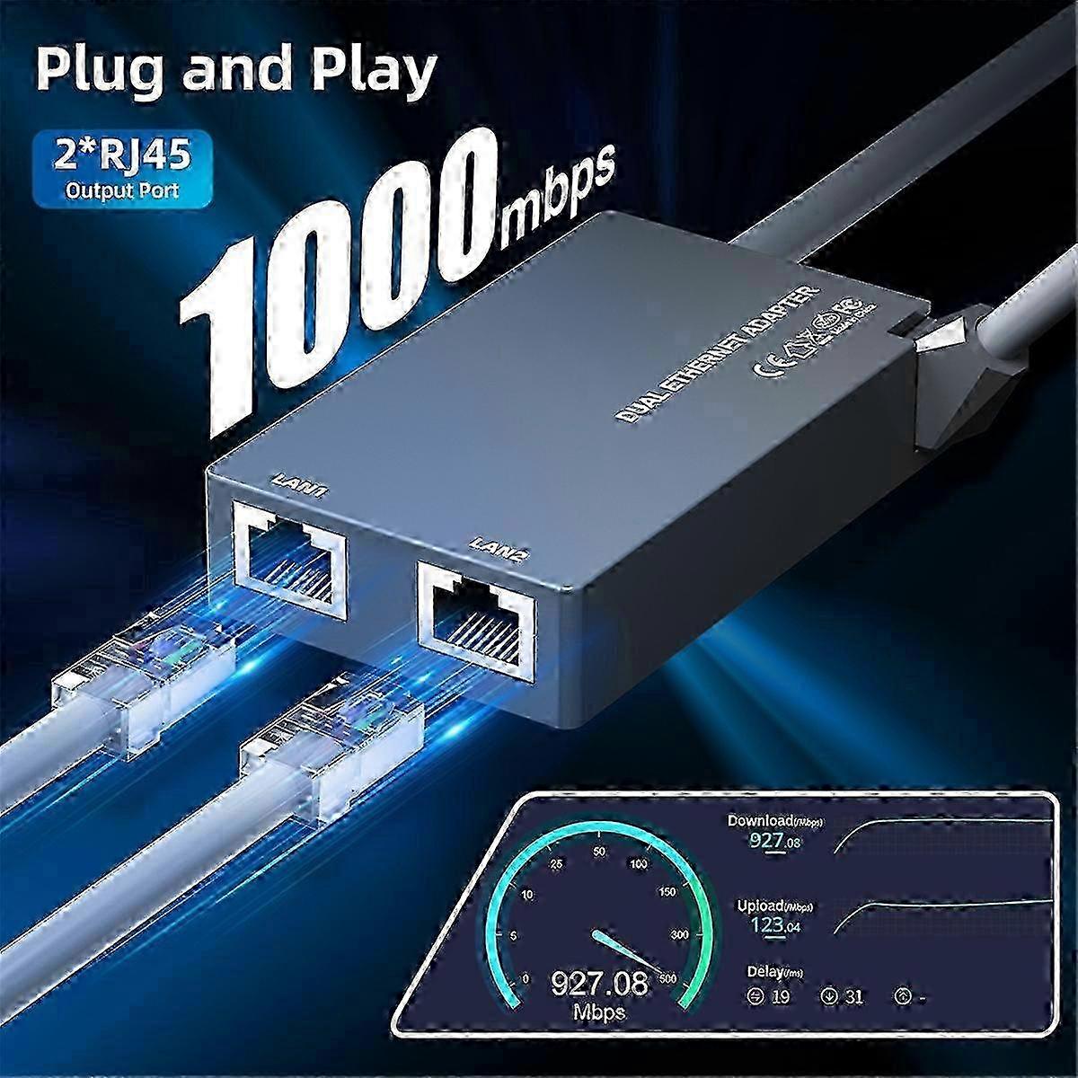 Starlink GEN2 Ethernet Adapter with 2 Ports for a Robust Wired Network Connection SZRH A-W
